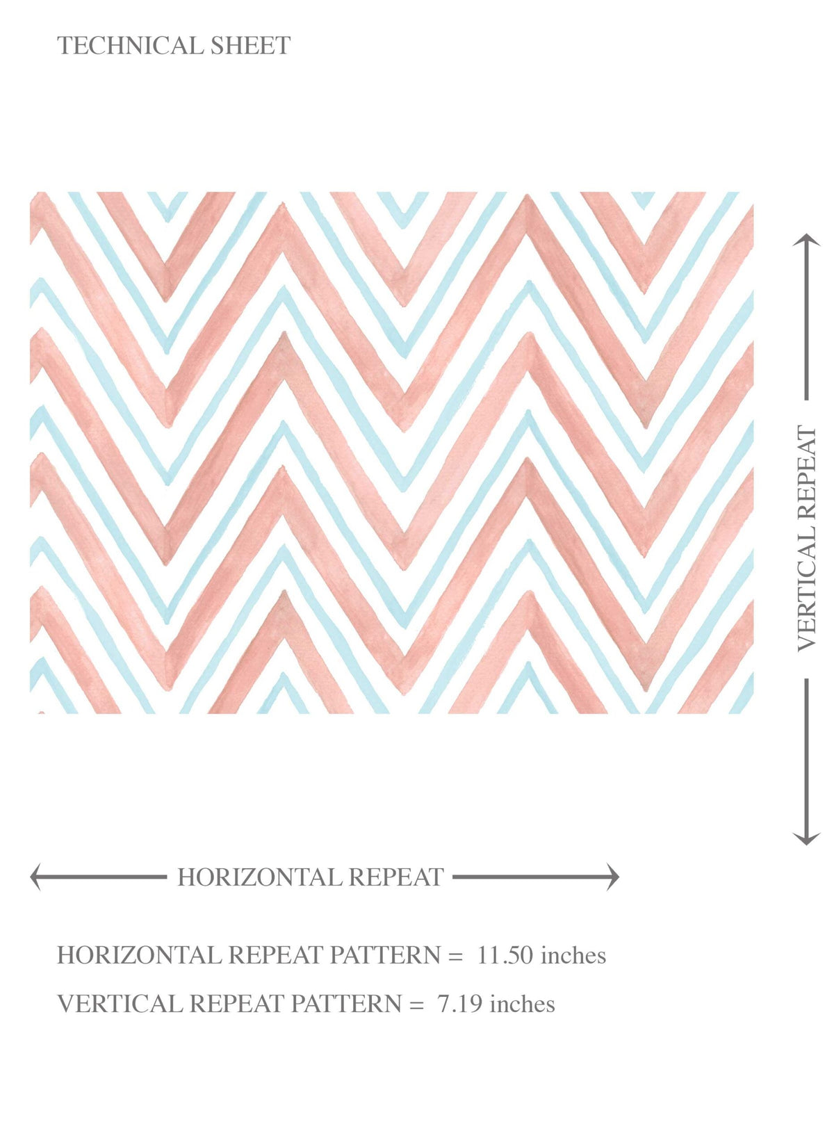 Geometric Zigzag/ Chevron Kids Room Wallpaper (Coral Pink/ Blue)