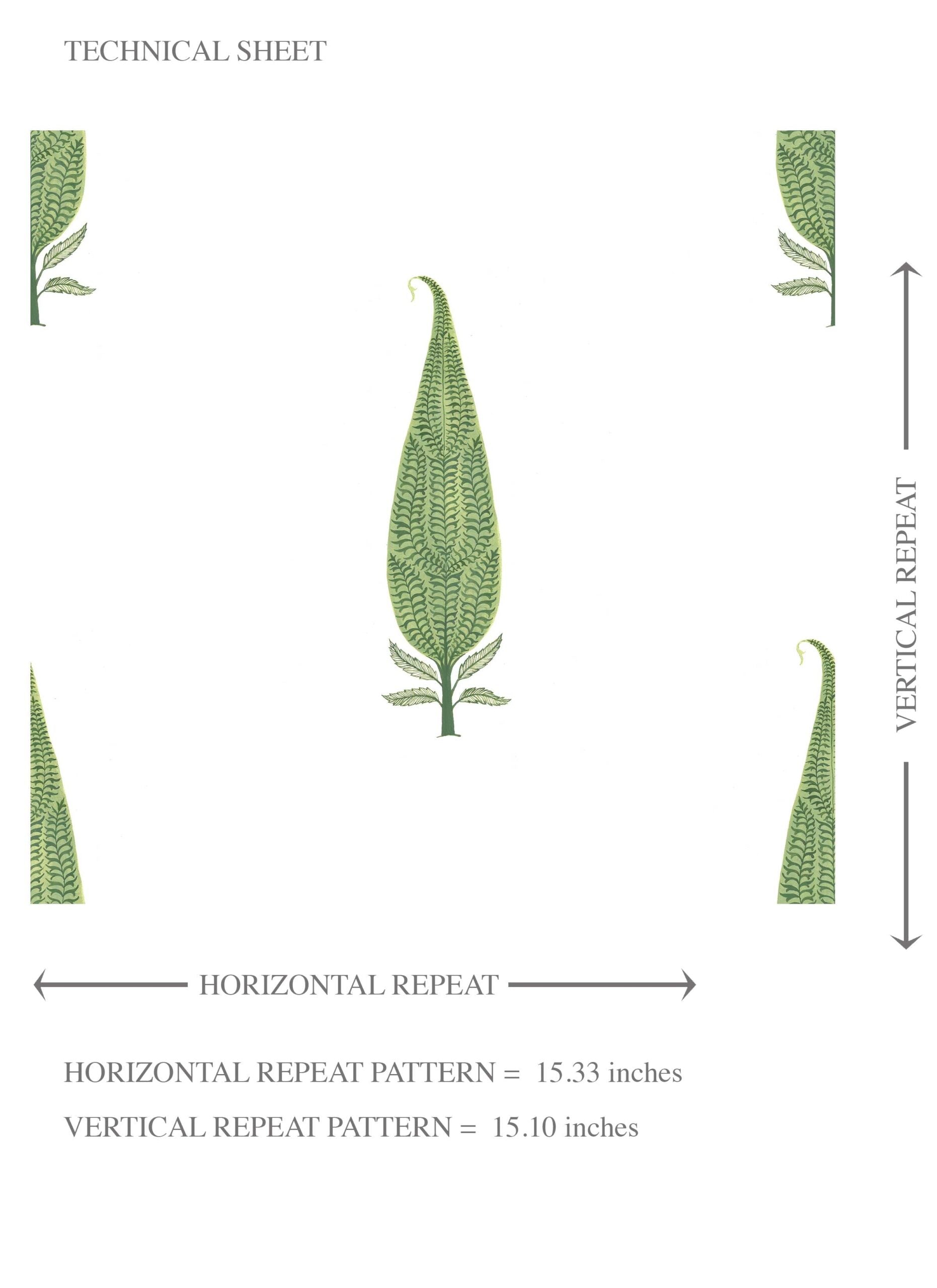 Modern Botanical Floral Block Print Kids Room Wallpaper Sample (Green/ White)