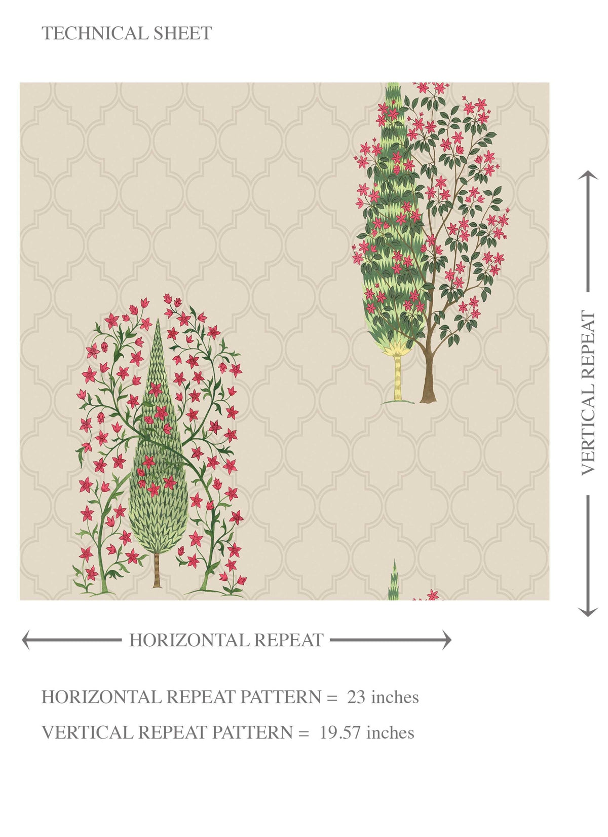 Botanical/ Floral Print Kids Room Wallpaper Sample (Beige/ Pink/ Green)