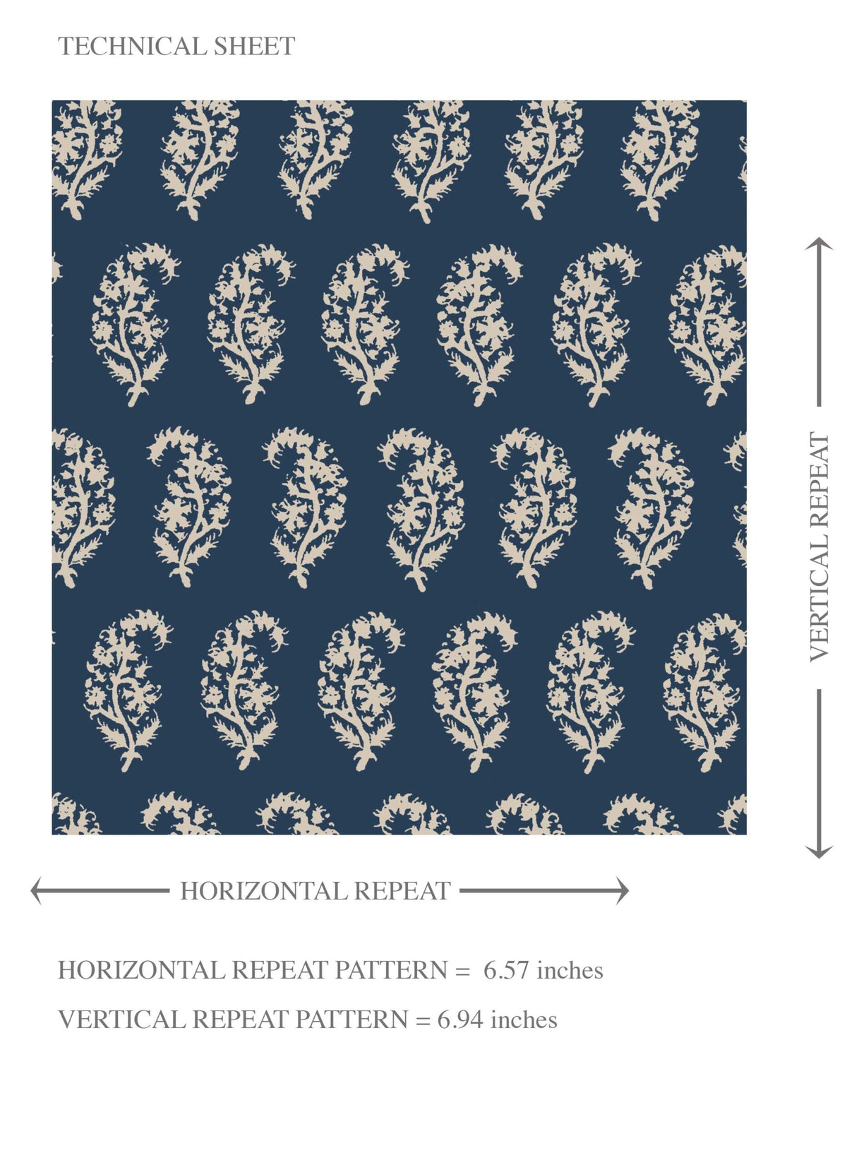 Small Paisley Floral Patterned Print Kids Room Wallpaper (Navy Blue/ White)