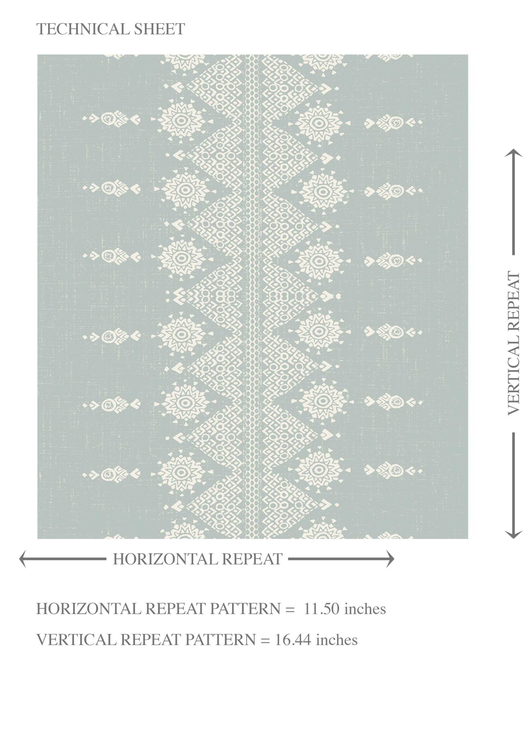 Floral Striped Kids Room Wallpaper Sample (Duck Egg Blue/ Off-White)