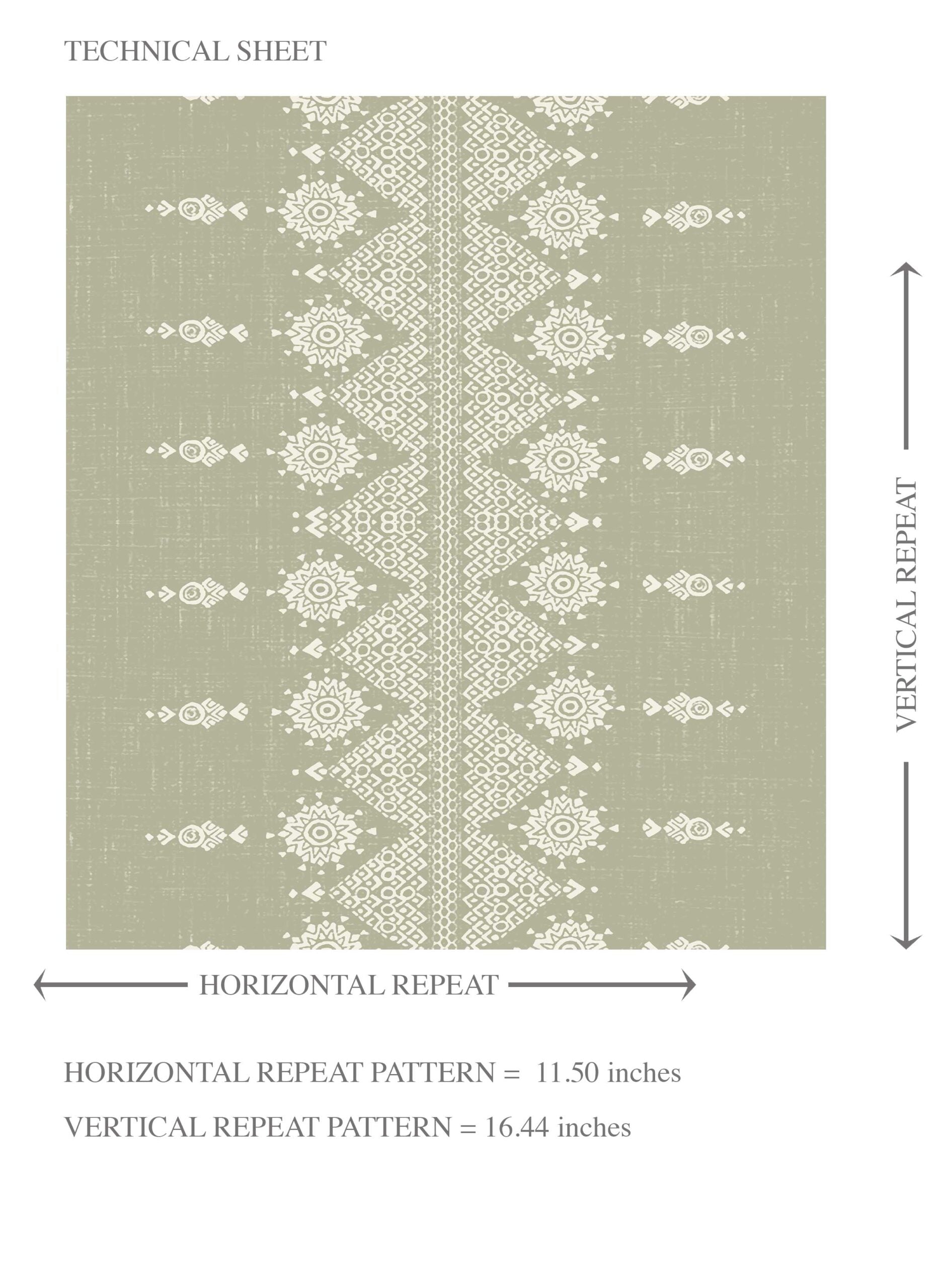 Floral Striped Kids Room Wallpaper Sample (Green/ Off-White)
