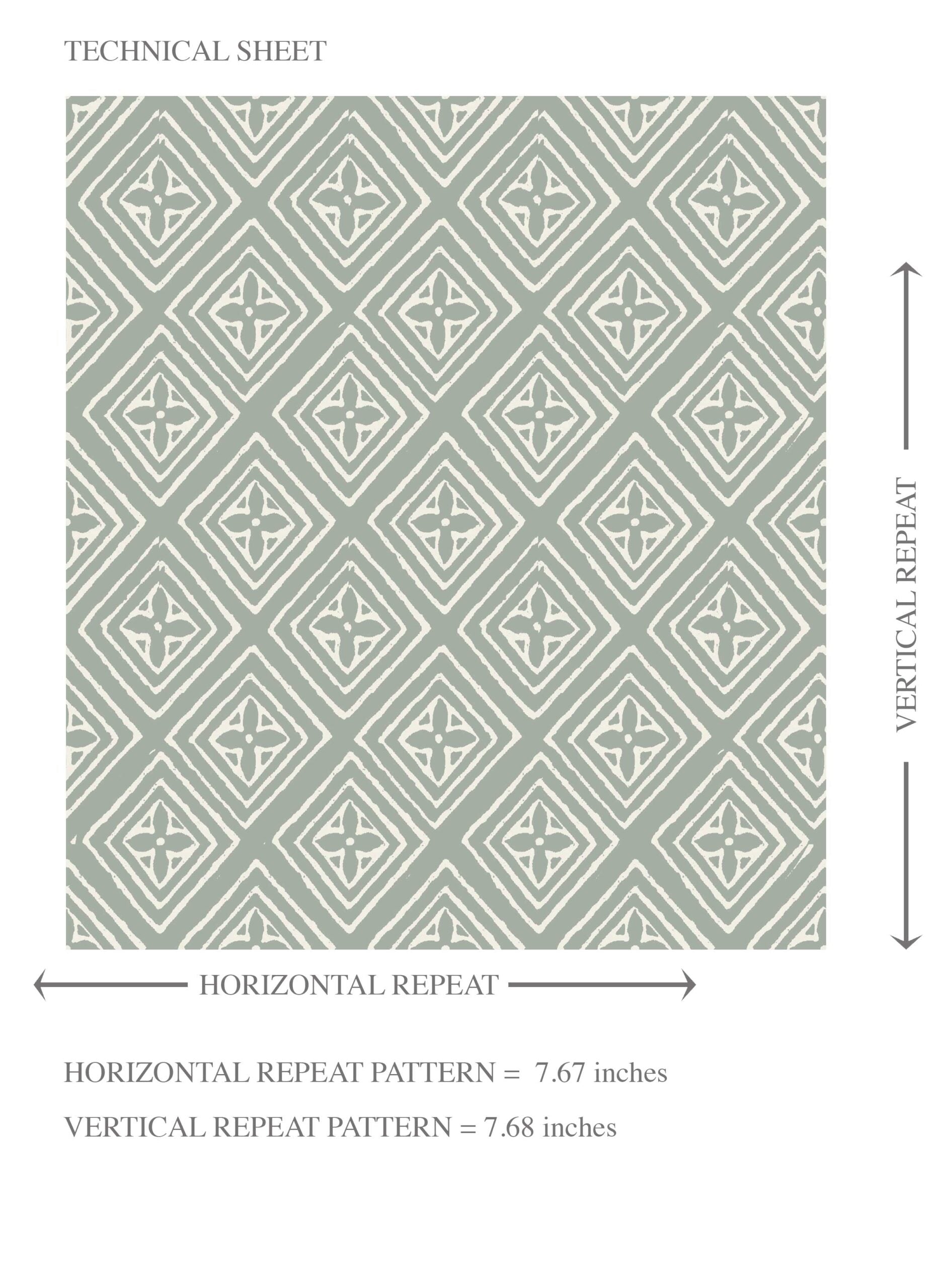 Small Diamond Lattice/ Textured Check Kids Room Wallpaper Sample (Green-Gray/ White)