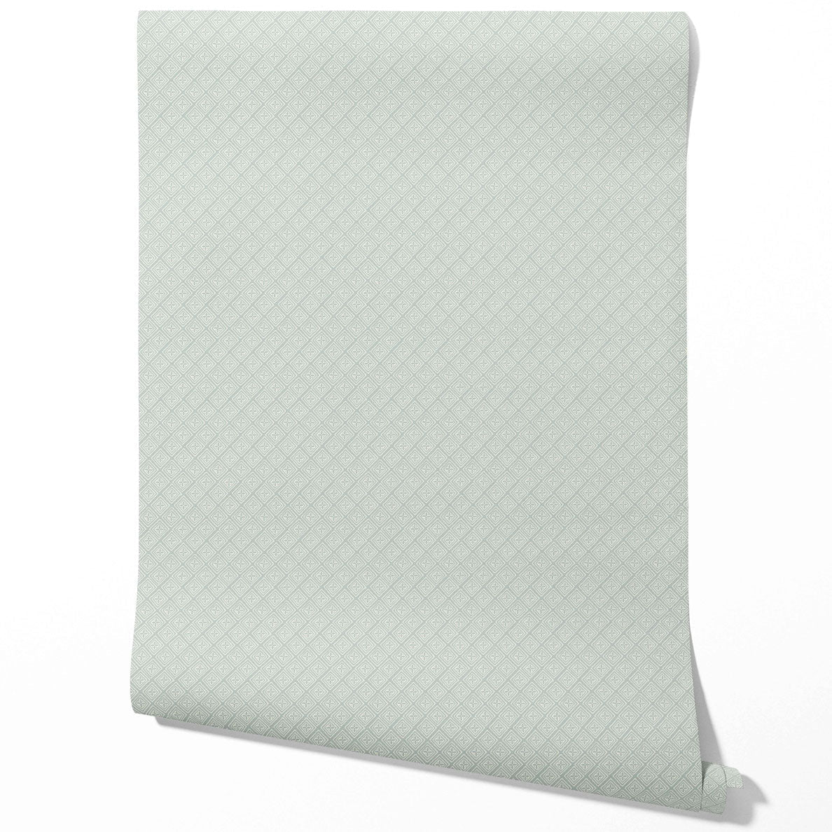 Small Diamond Lattice/ Textured Check Kitchen Wallpaper (Blue/ White)