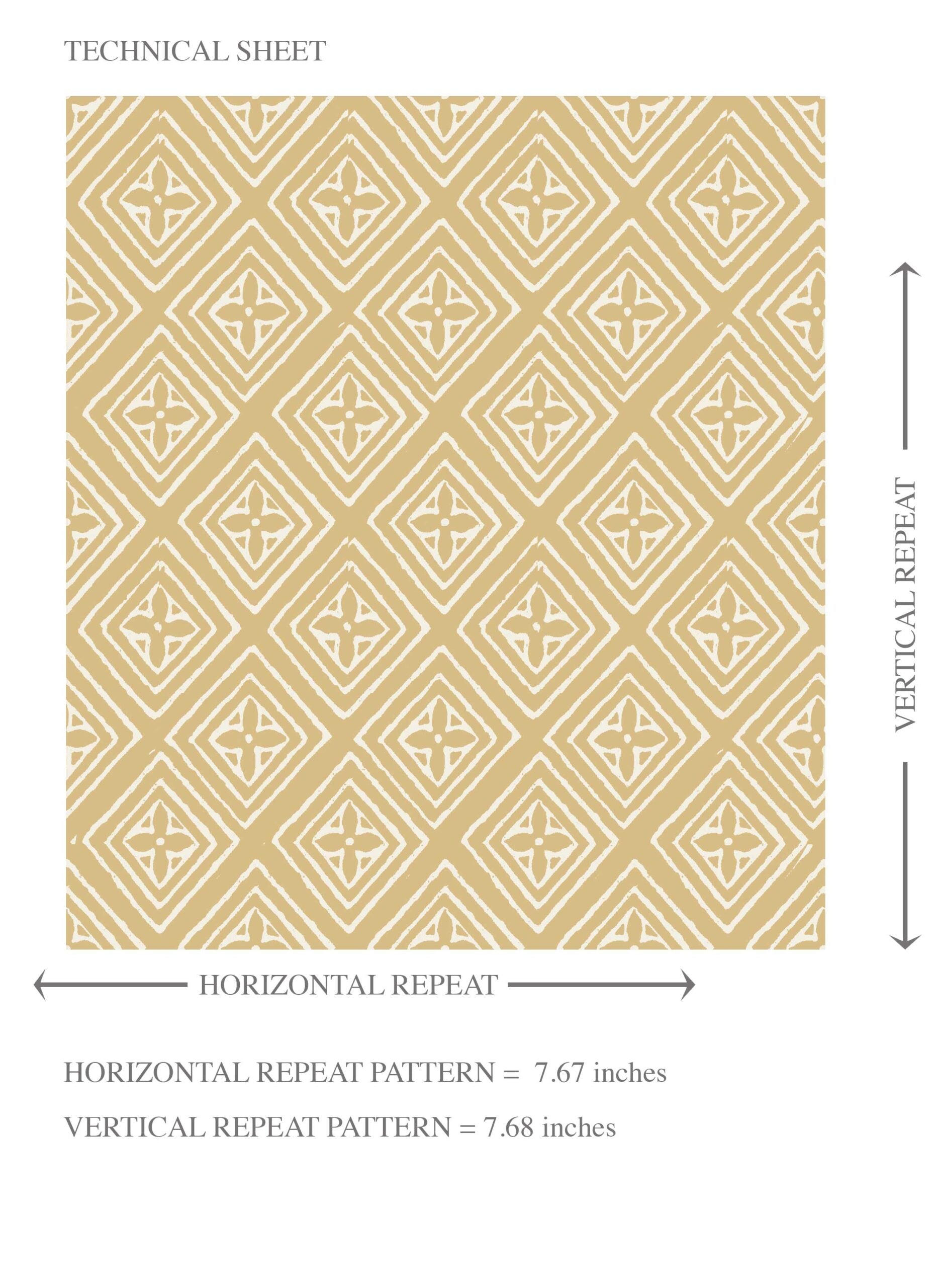 Small Diamond Lattice/ Textured Check Kids Room Wallpaper Sample (Ochre Yellow/ White)