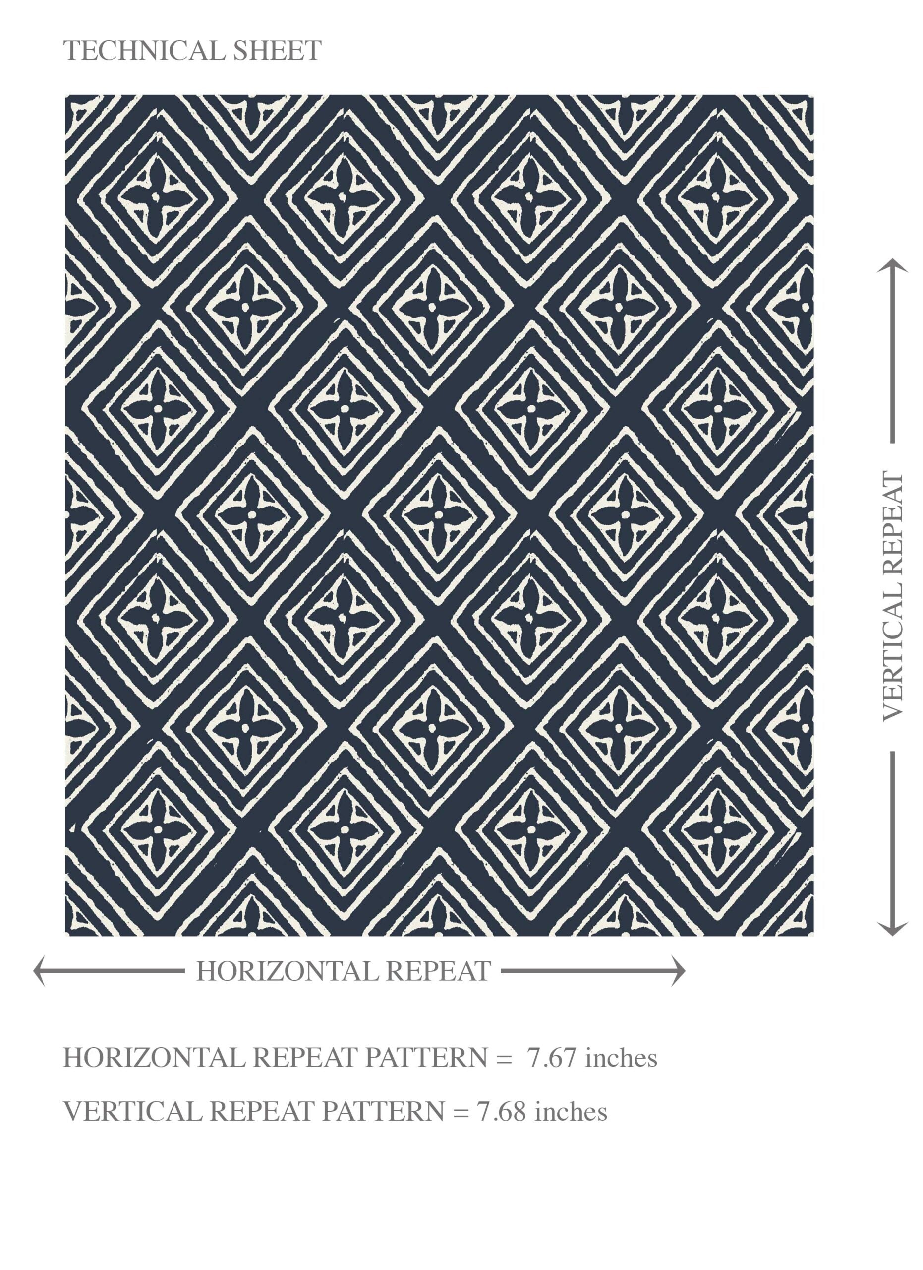 Small Diamond Lattice/ Textured Check Kids Room Wallpaper Sample (Midnight Blue/ White)