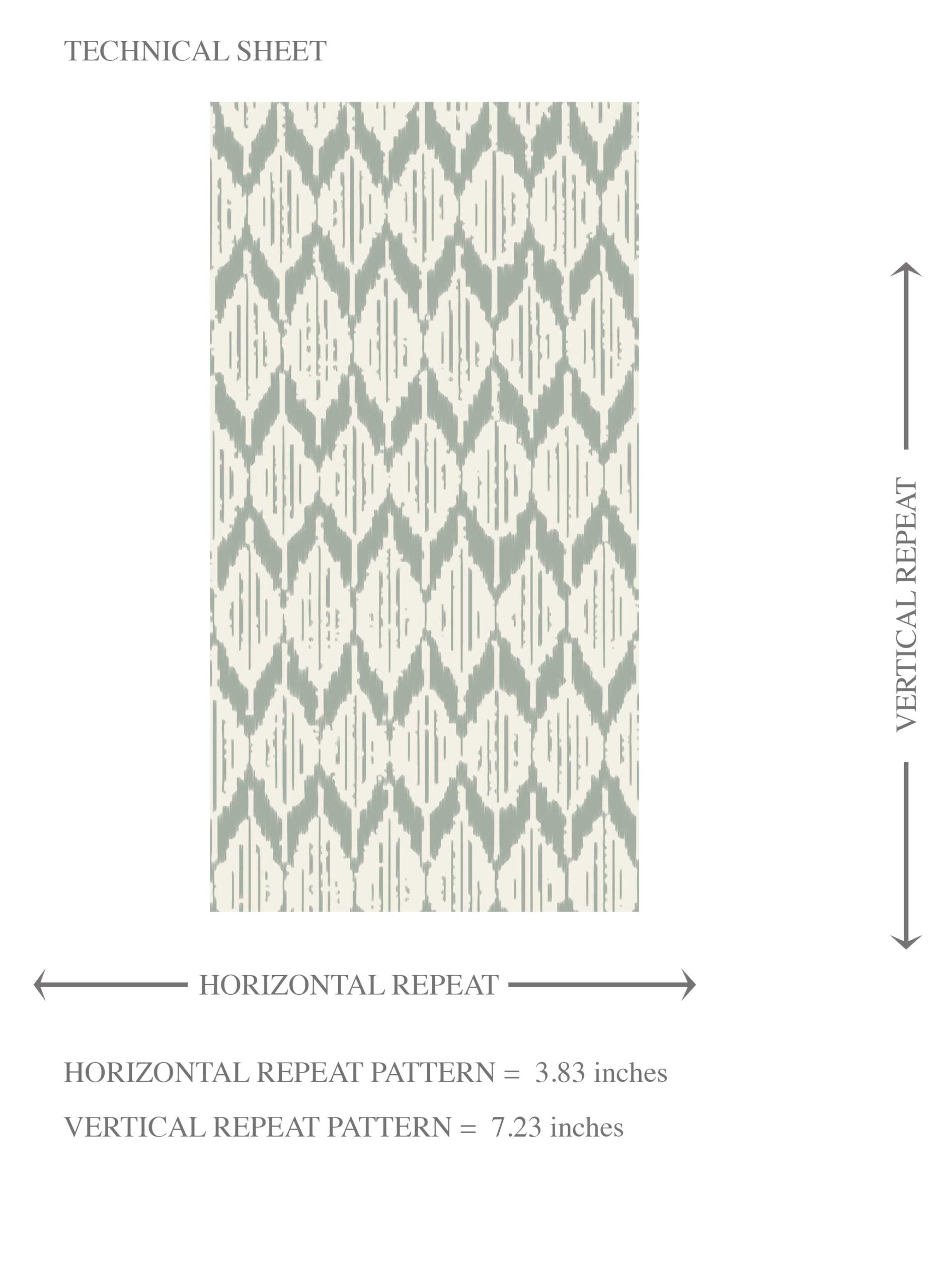 Geometric Ikat Striped Kids Room Wallpaper (Sage Gray/ White)