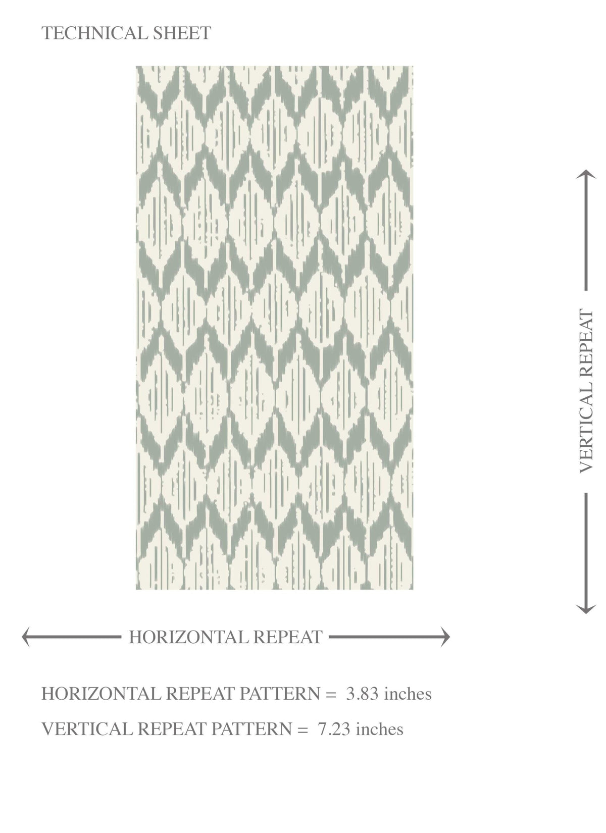 Geometric Ikat Striped Kids Room Wallpaper (Sage Gray/ White)