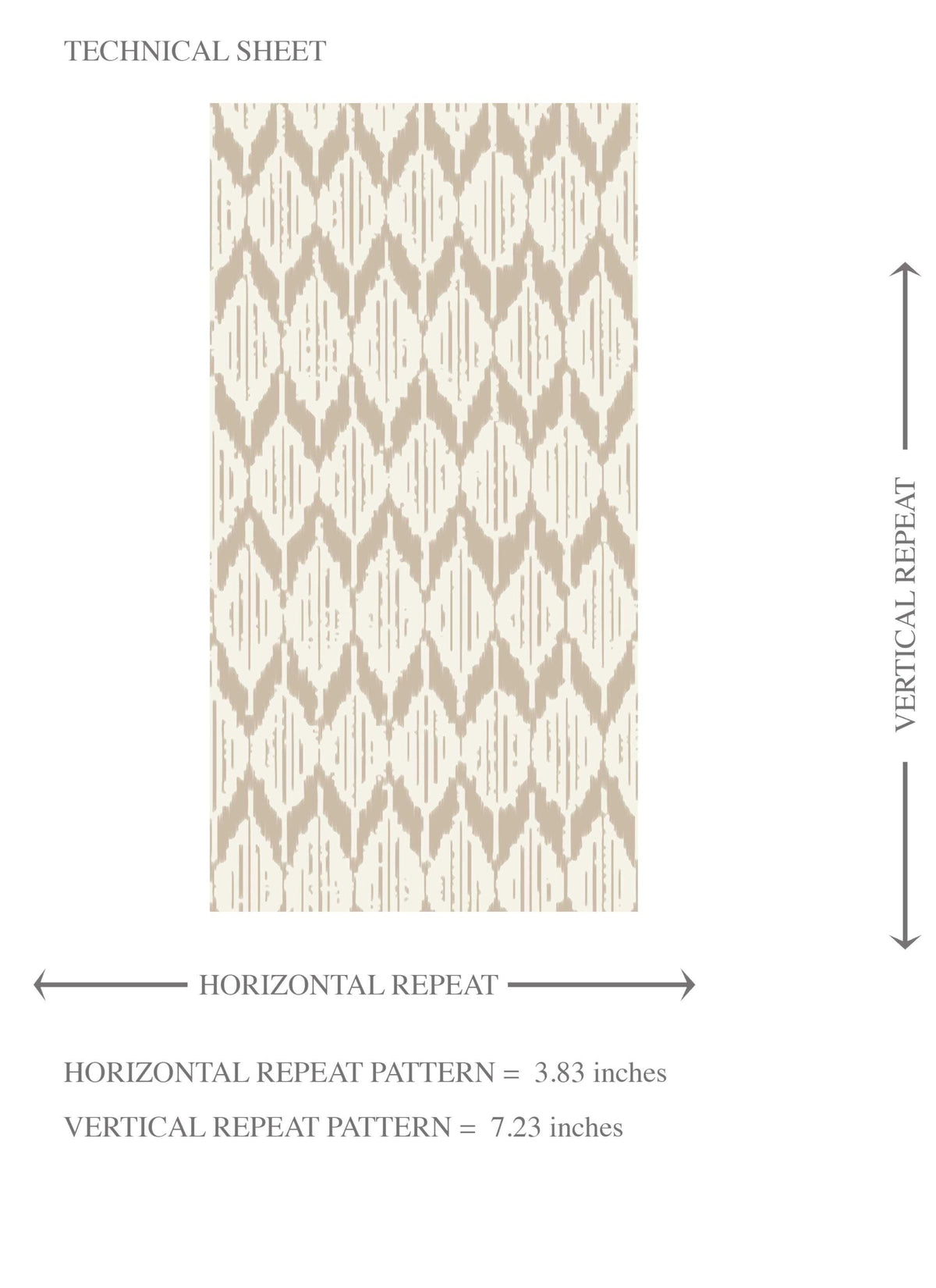 Neutral Ikat Striped Kids Room Wallpaper (Beige/ Tan/ White)
