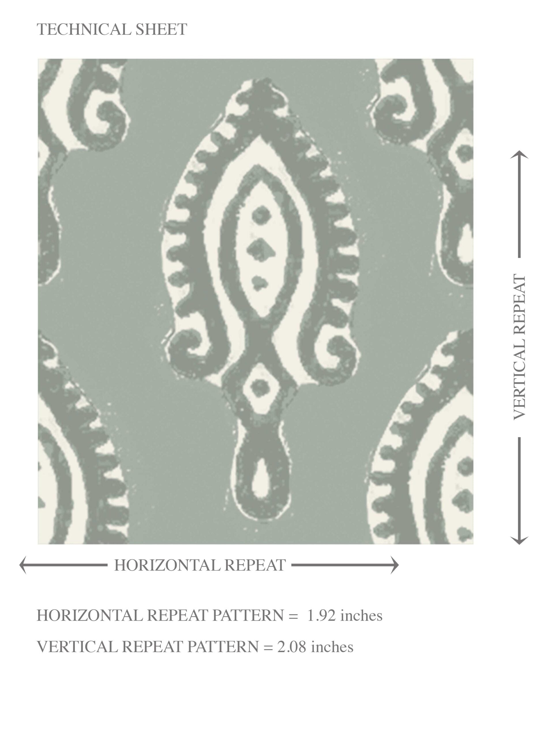Textured Teardrop/ Paisley Block Print Kids Room Wallpaper Sample (Green-Gray/ White)
