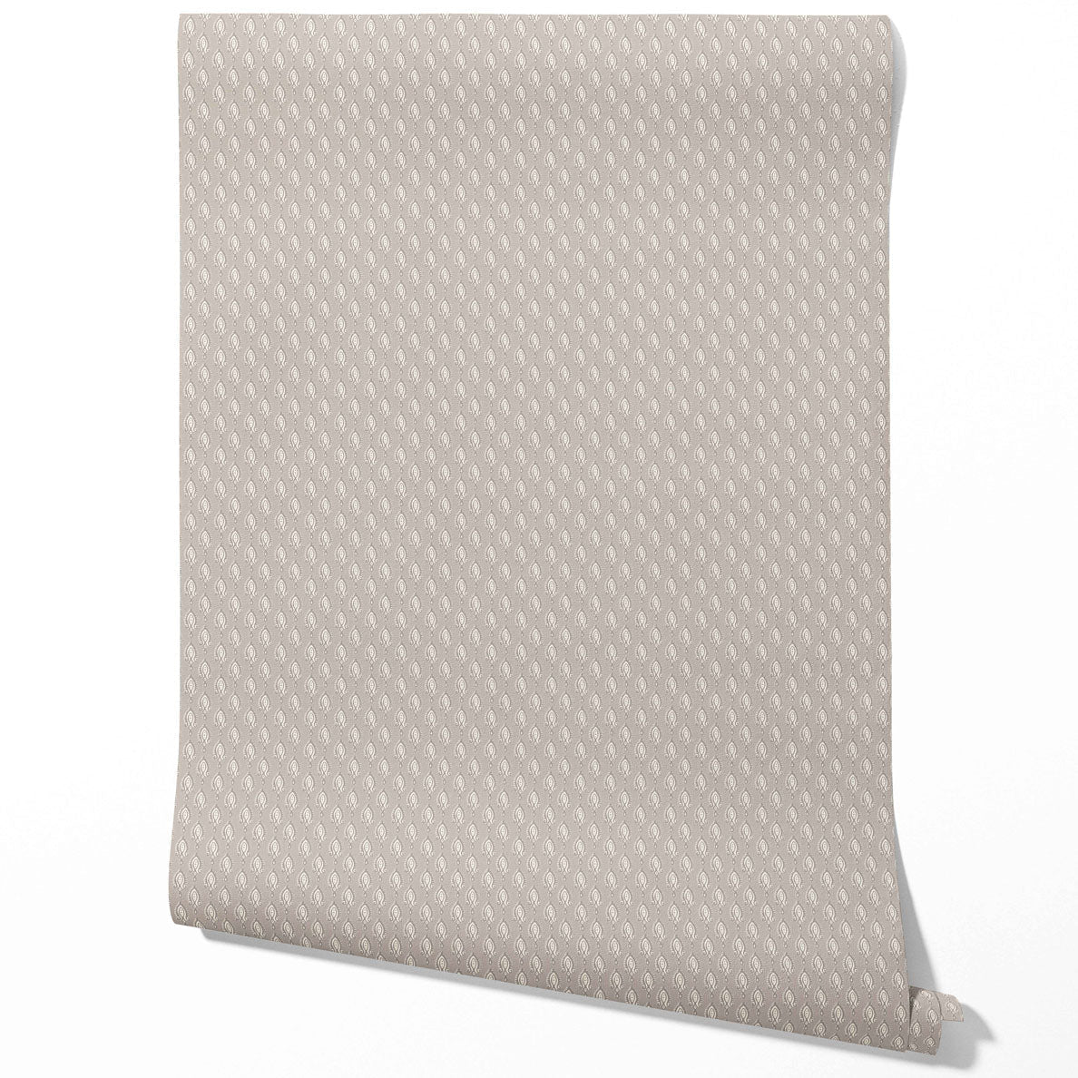 Neutral Textured Teardrop/ Paisley Block Print Kitchen Wallpaper (Gray/ Greige/ White)