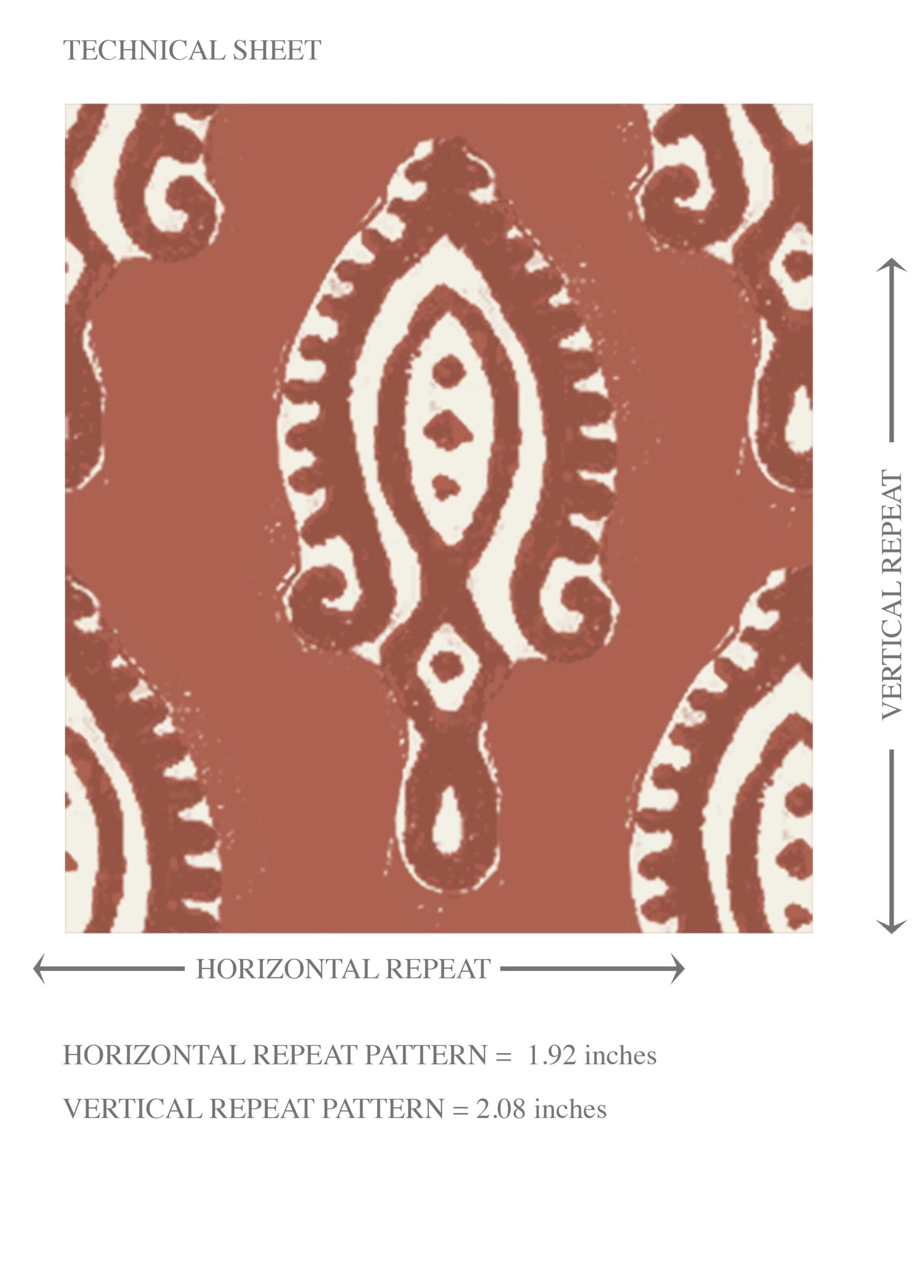 Textured Teardrop/ Paisley Block Print Kids Room Wallpaper Sample (Red/ White)