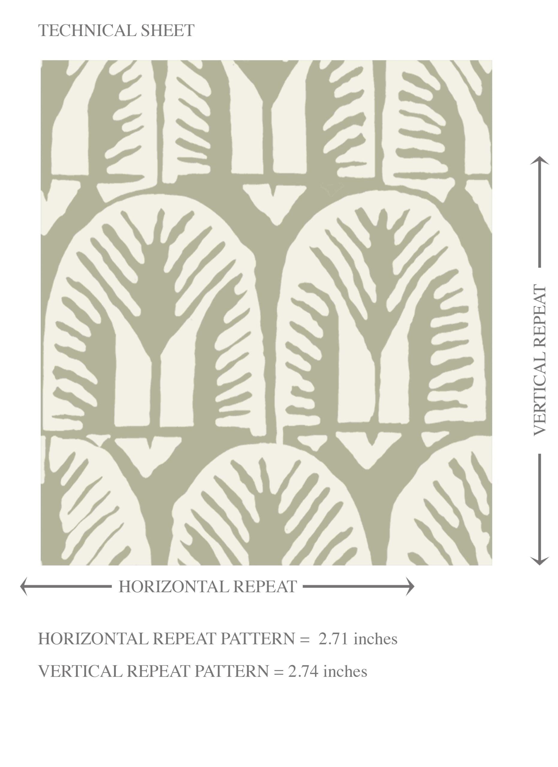 Geometric Scallops Floral Kids Room Wallpaper Sample (Olive Green/ White)