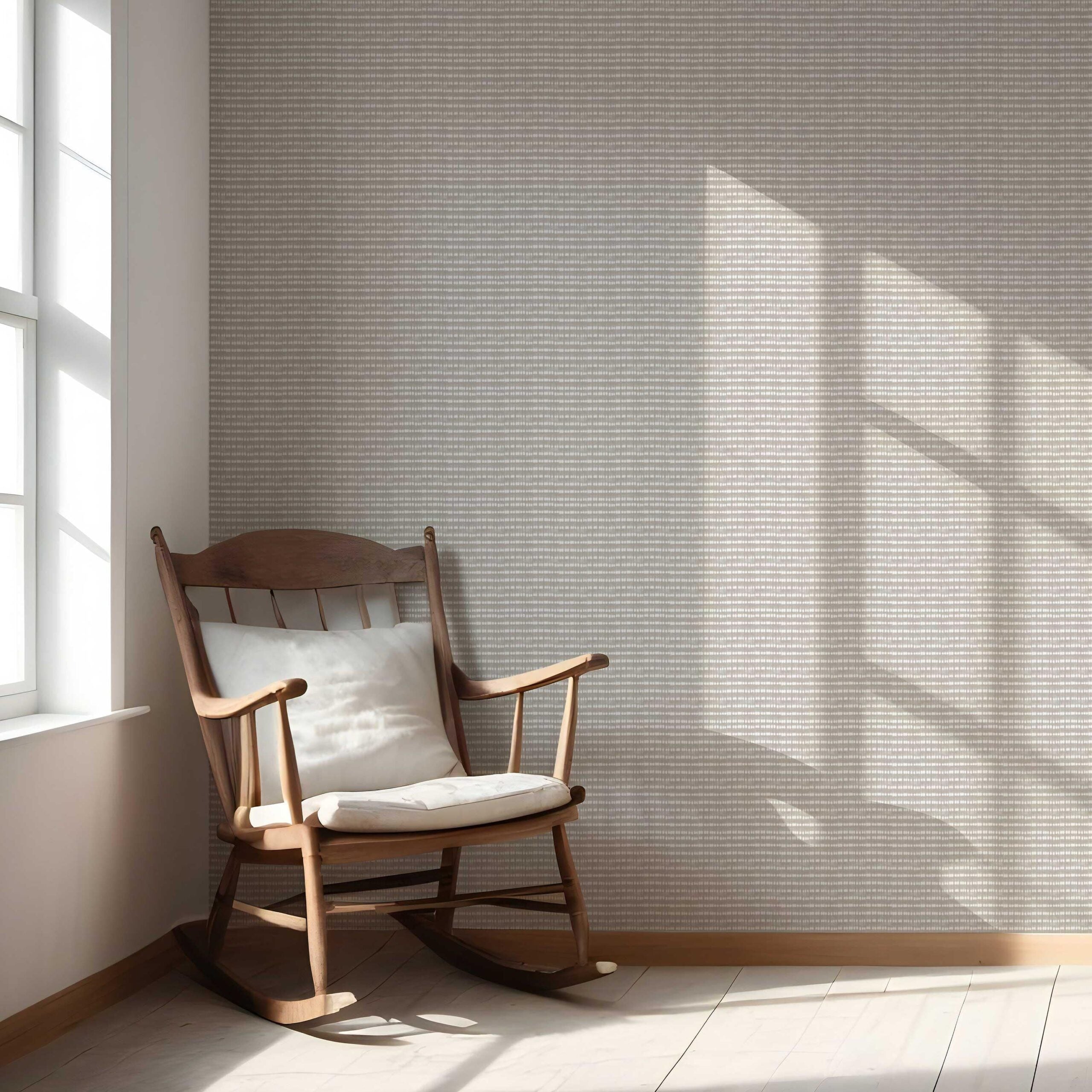 Textured Shibori Effect Striped Nursery Wallpaper Sample (Gray/ White)