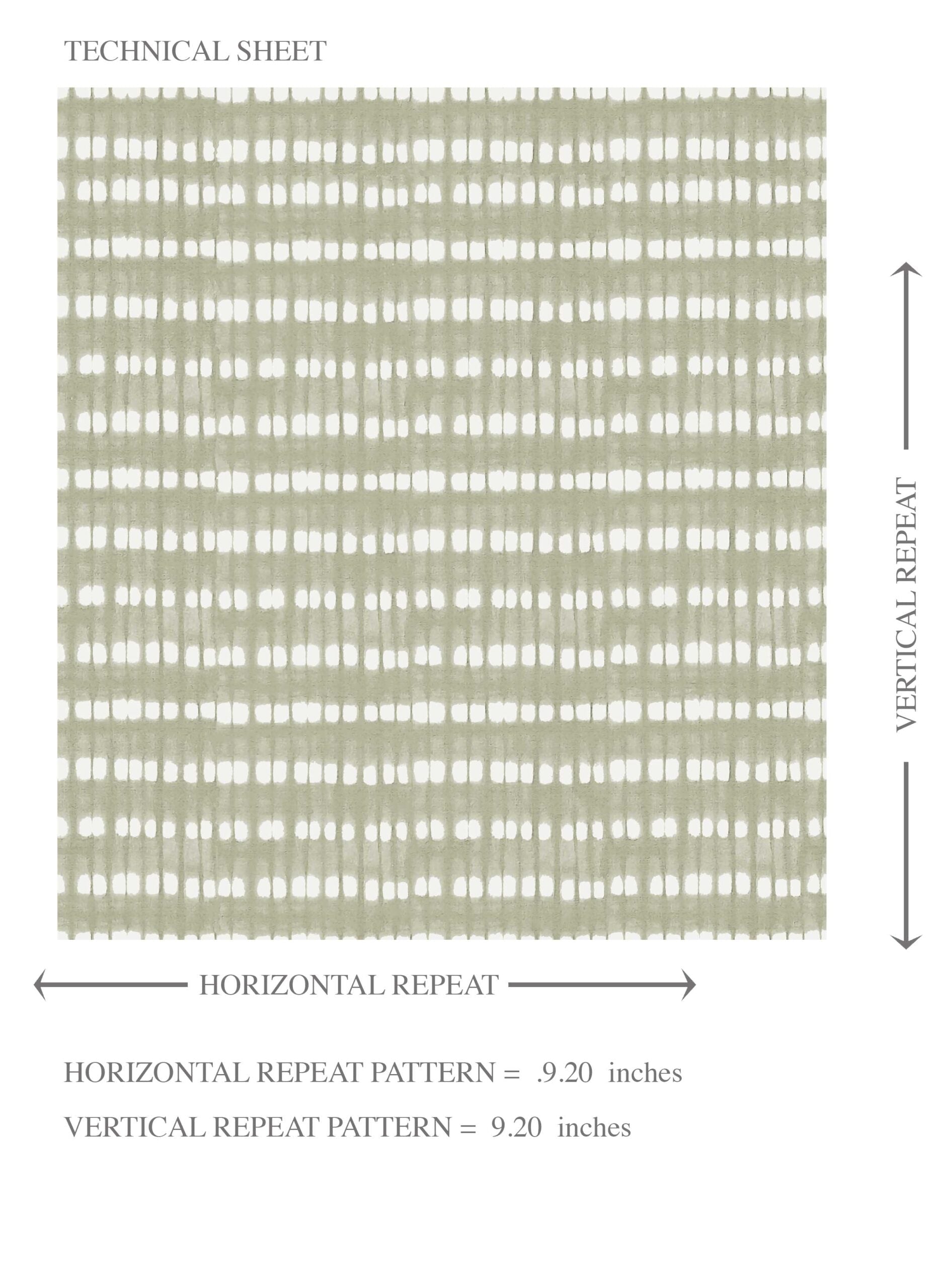 Textured Shibori Effect Striped Kids Room Wallpaper Sample (Olive Green/ White)