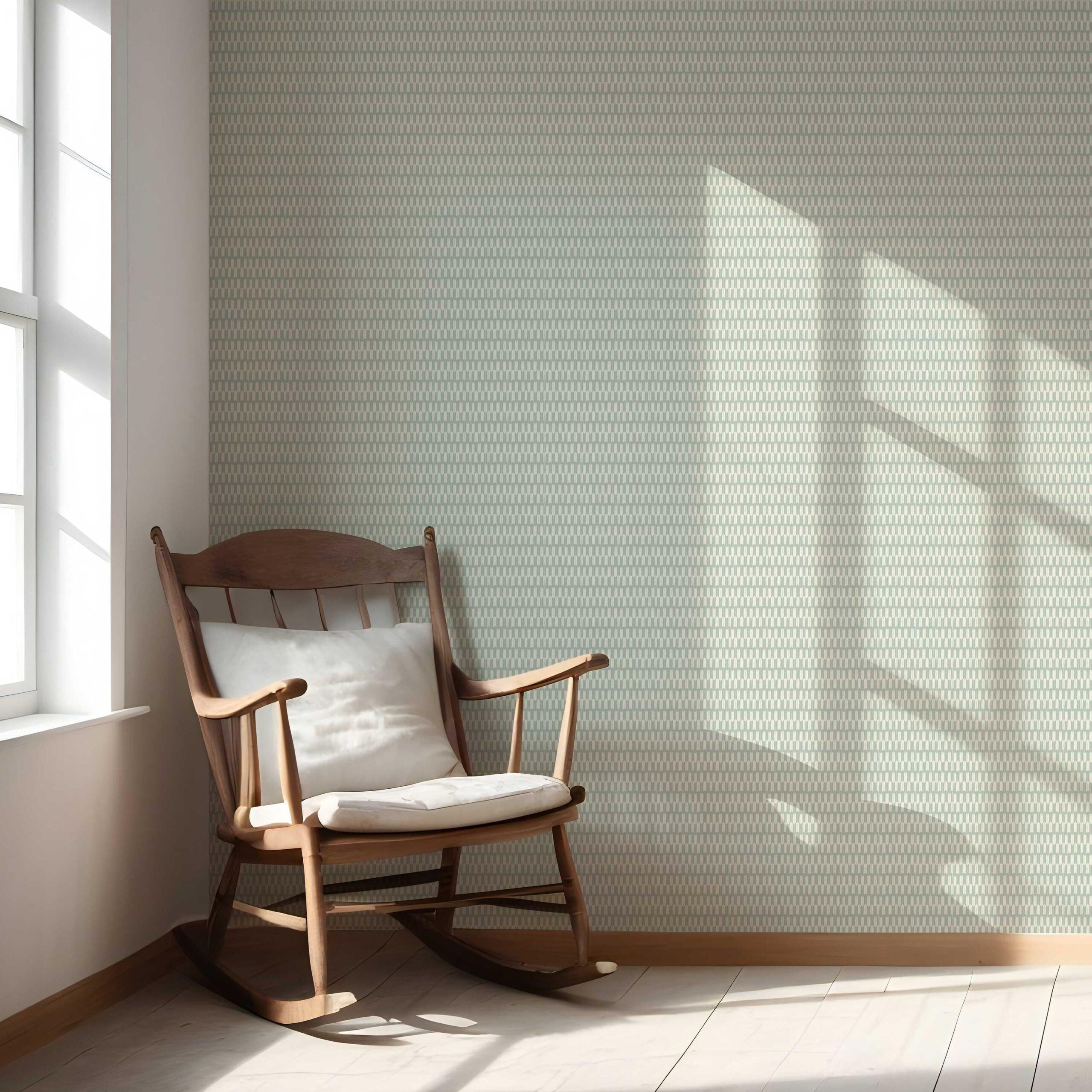 Modern Geometric Micro-Print Nursery Wallpaper (Duck Egg Blue/ White)