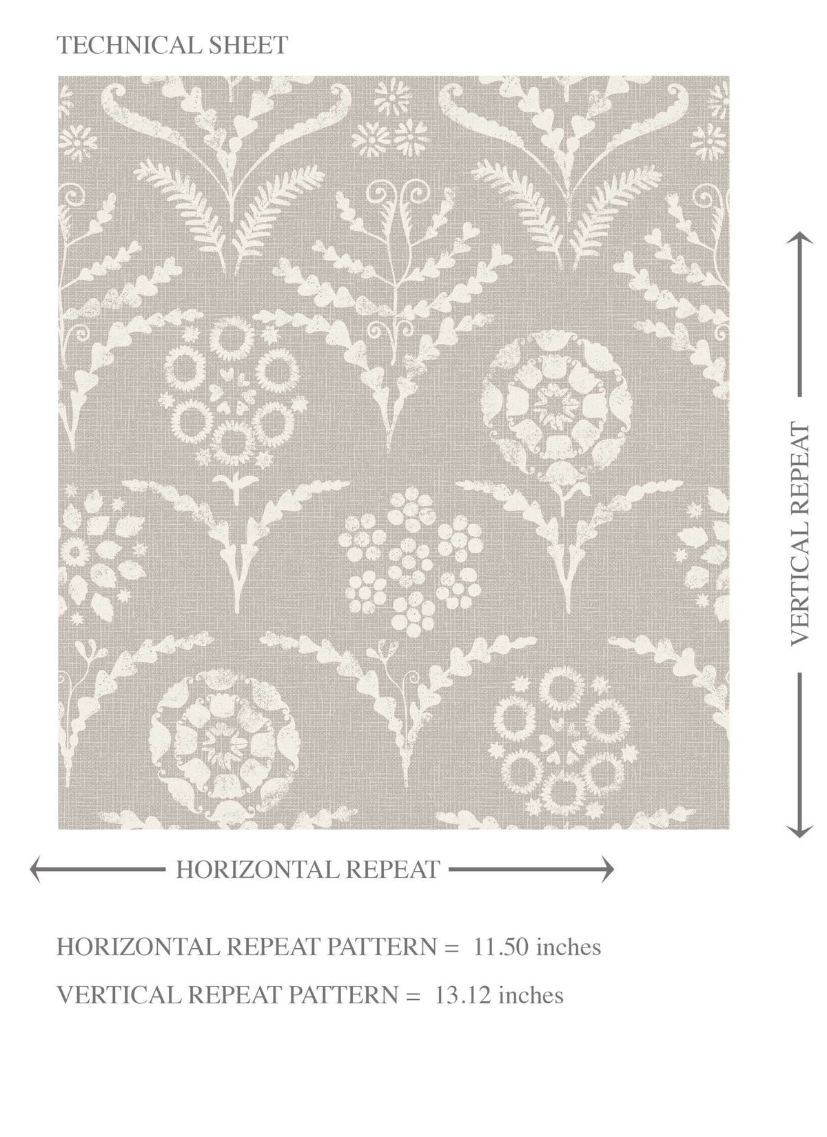 Modern Neural-Toned Floral/ Botanical Kids Room Wallpaper (Gray/ Taupe)