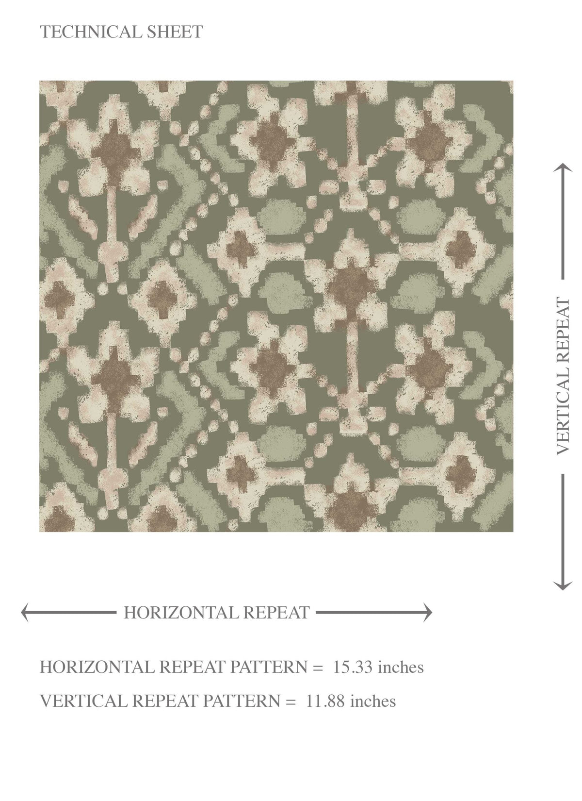 Modern Botanical Floral Kids Room Wallpaper (Olive Green/ Beige)