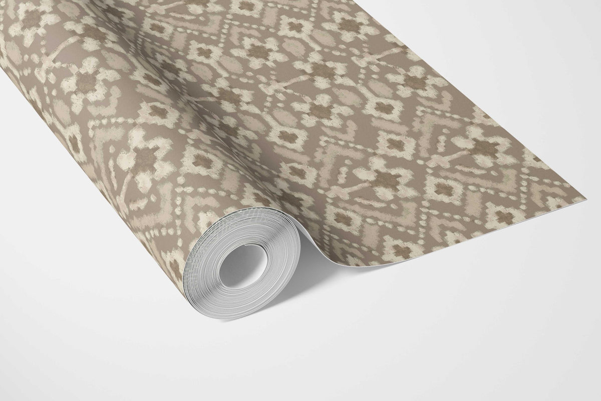 Modern Neutral-Toned Botanical Floral Bathroom Wallpaper (Brown/ Beige/ Cream/ Taupe )