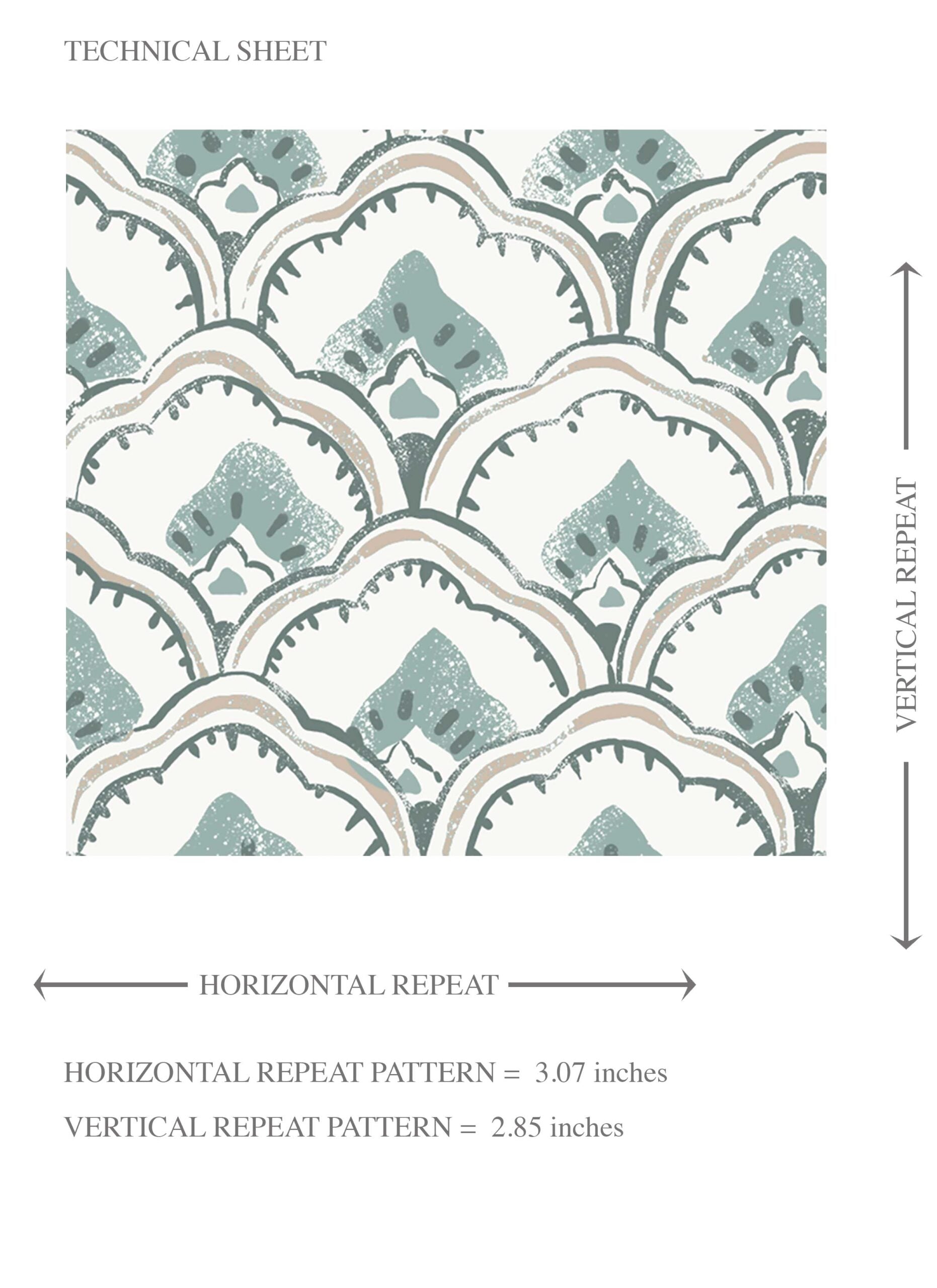 Small-Scale Floral Lattice Kids Room Wallpaper Sample (Blue-Green/ White)