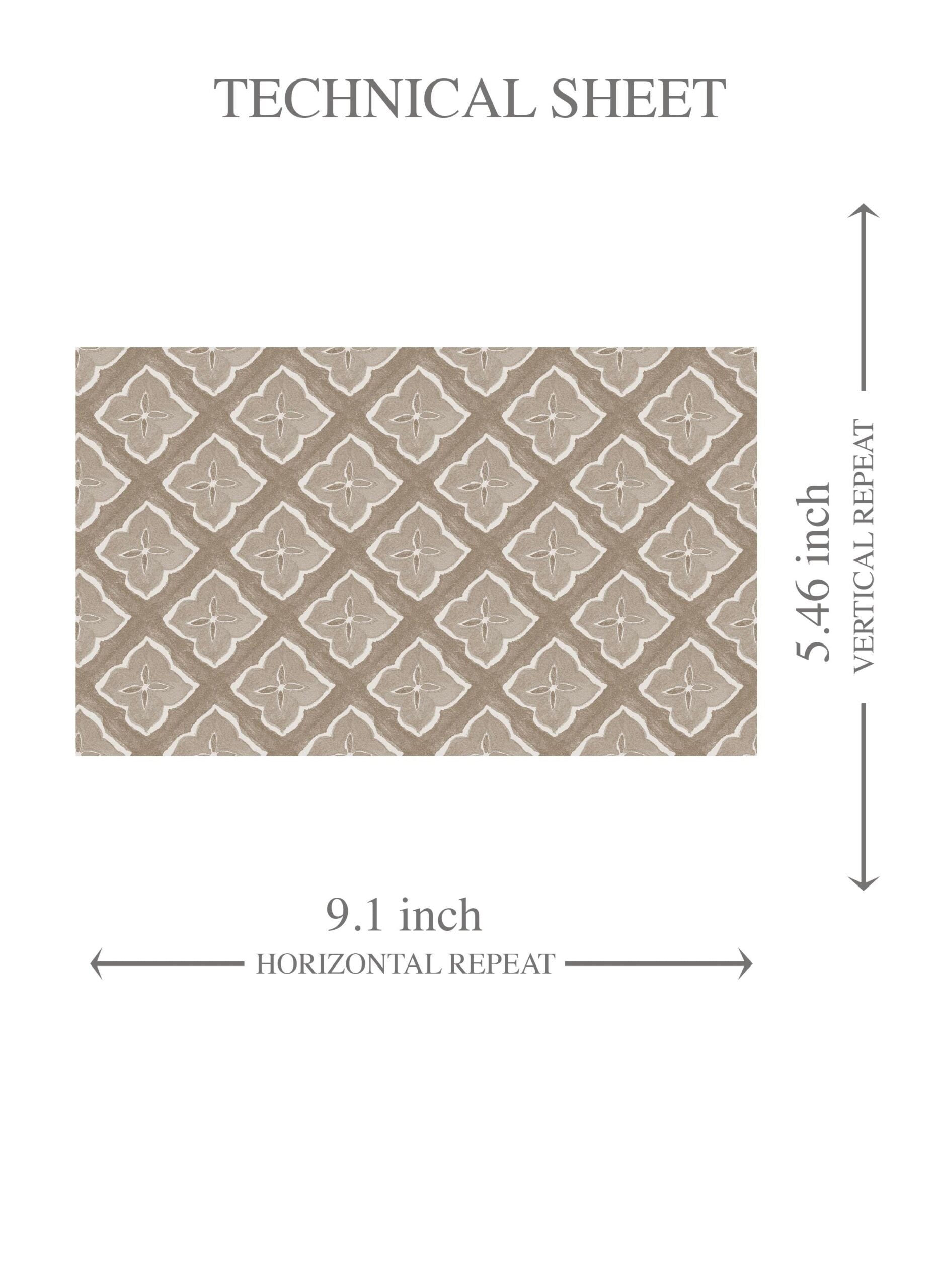 Small Floral Geometric Lattice Kids Room Wallpaper Sample (Beige/ Brown/ Taupe)