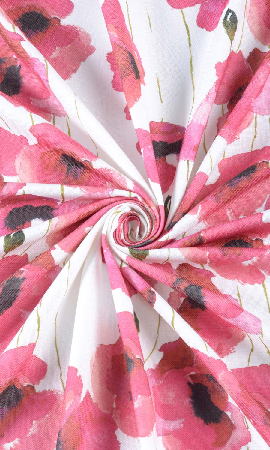 Water Lilies Floral Fabric Sample for Curtains & Drapes (Pink)