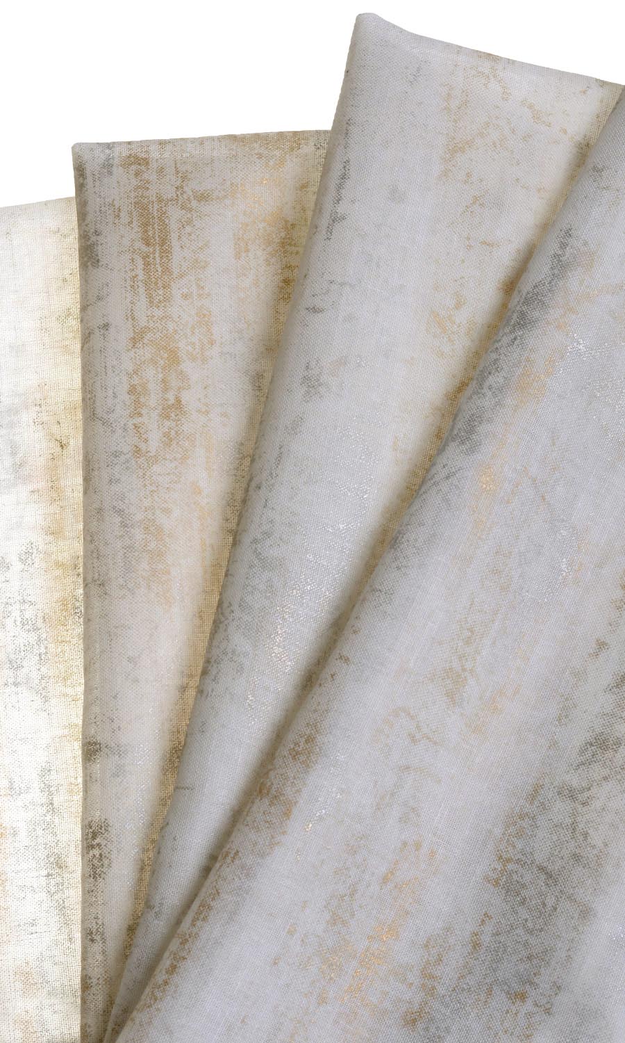 Printed Sheer Free Fabric Material Sample (Metallic Golden/ Yellow)