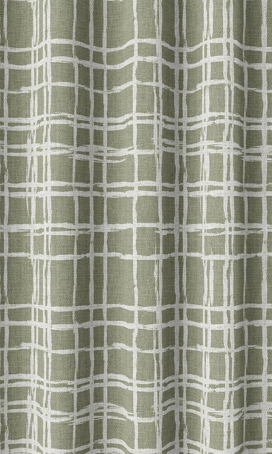 Modern Abstract Print Home Décor Fabric Sample (Green/ White)