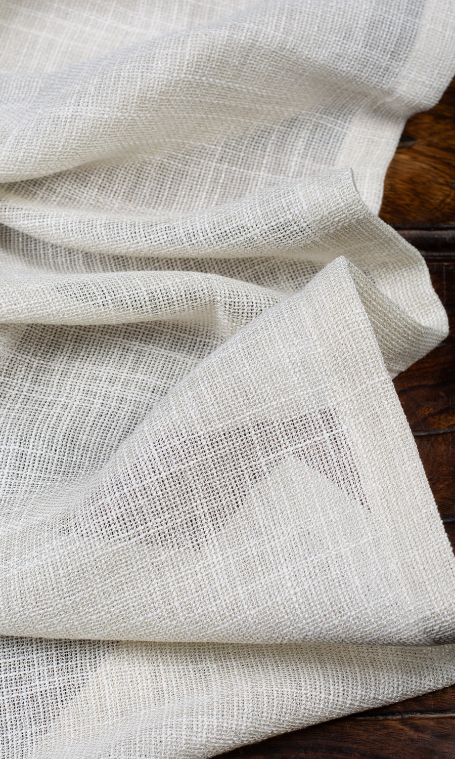 Textured Sheer Home Décor Fabric By the Yard (Parchment White/ Greige)