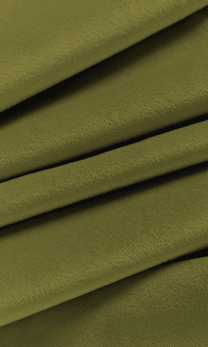 Velvet Home Décor Fabric Sample (Olive Green)