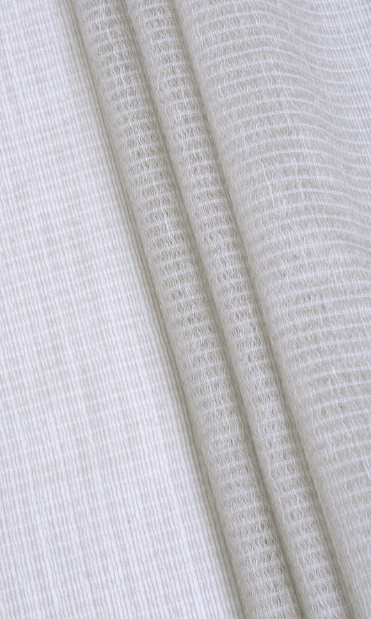 Horizontal Striped Sheer Home Décor Fabric By the Yard (Grey-Beige)