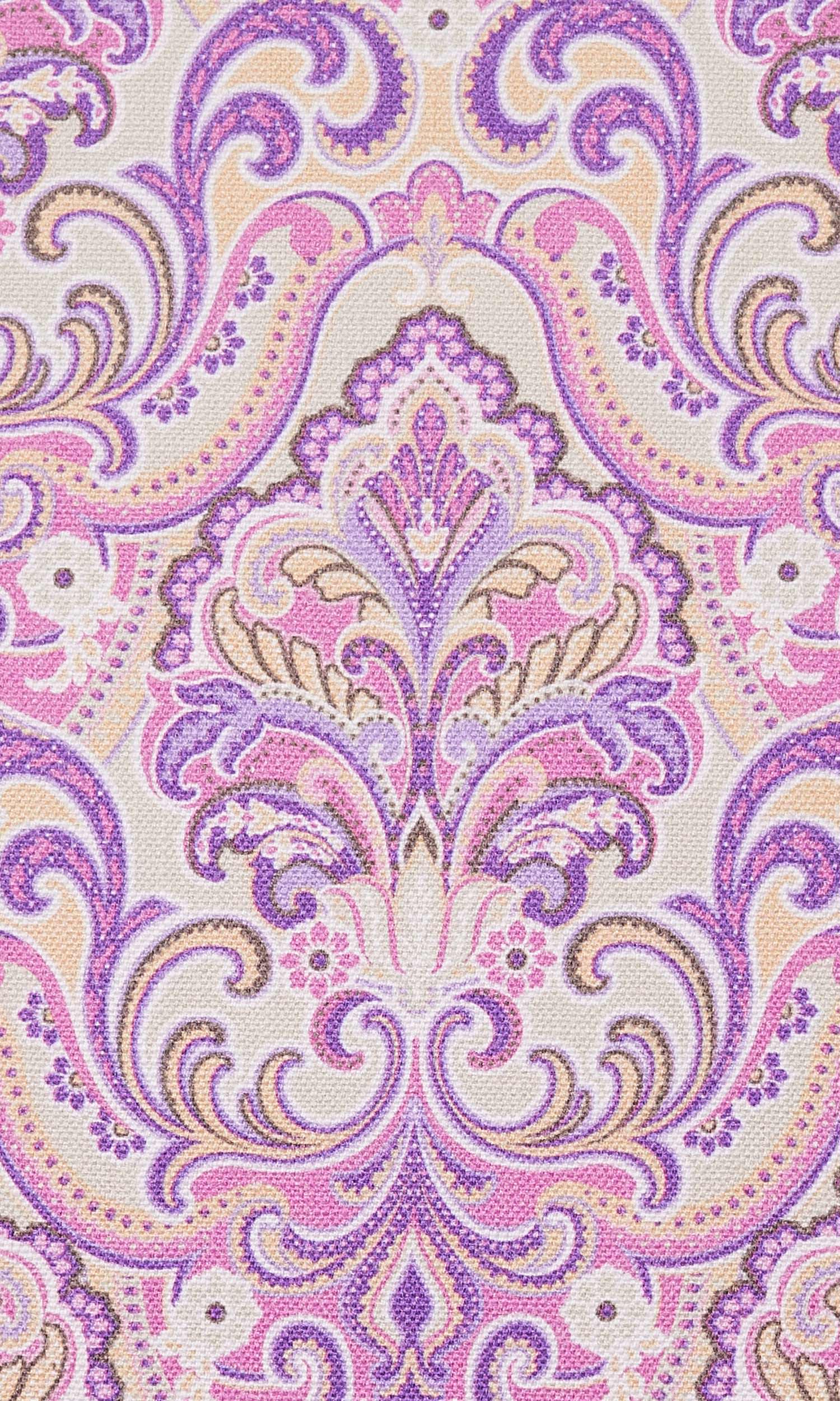 Fleur De Lis Print Home Textile Fabric Material By the Yard (Pink/ Purple)