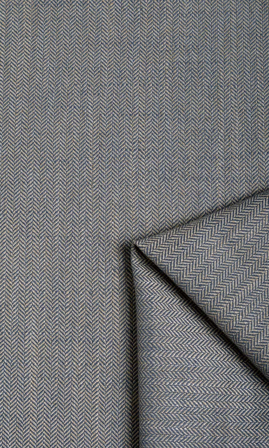 Herringbone Home Textile Fabric Material By the Yard (Navy Blue/ Brown/ Grey)