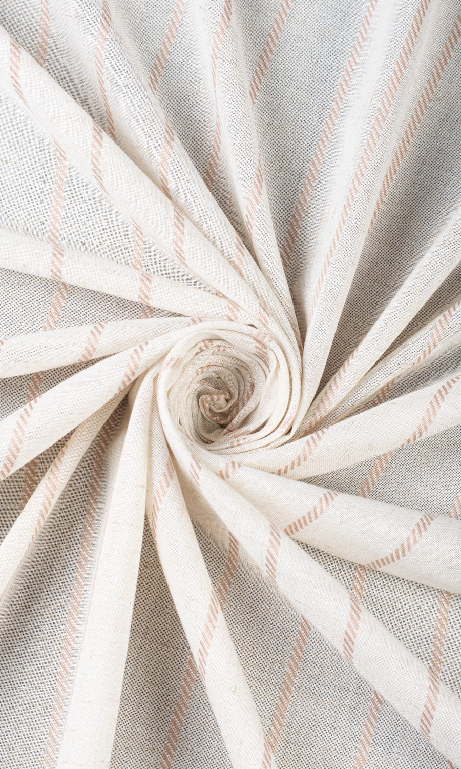 Striped Fabric Sample for Curtains & Drapes (Milky White/ Baby Pink)