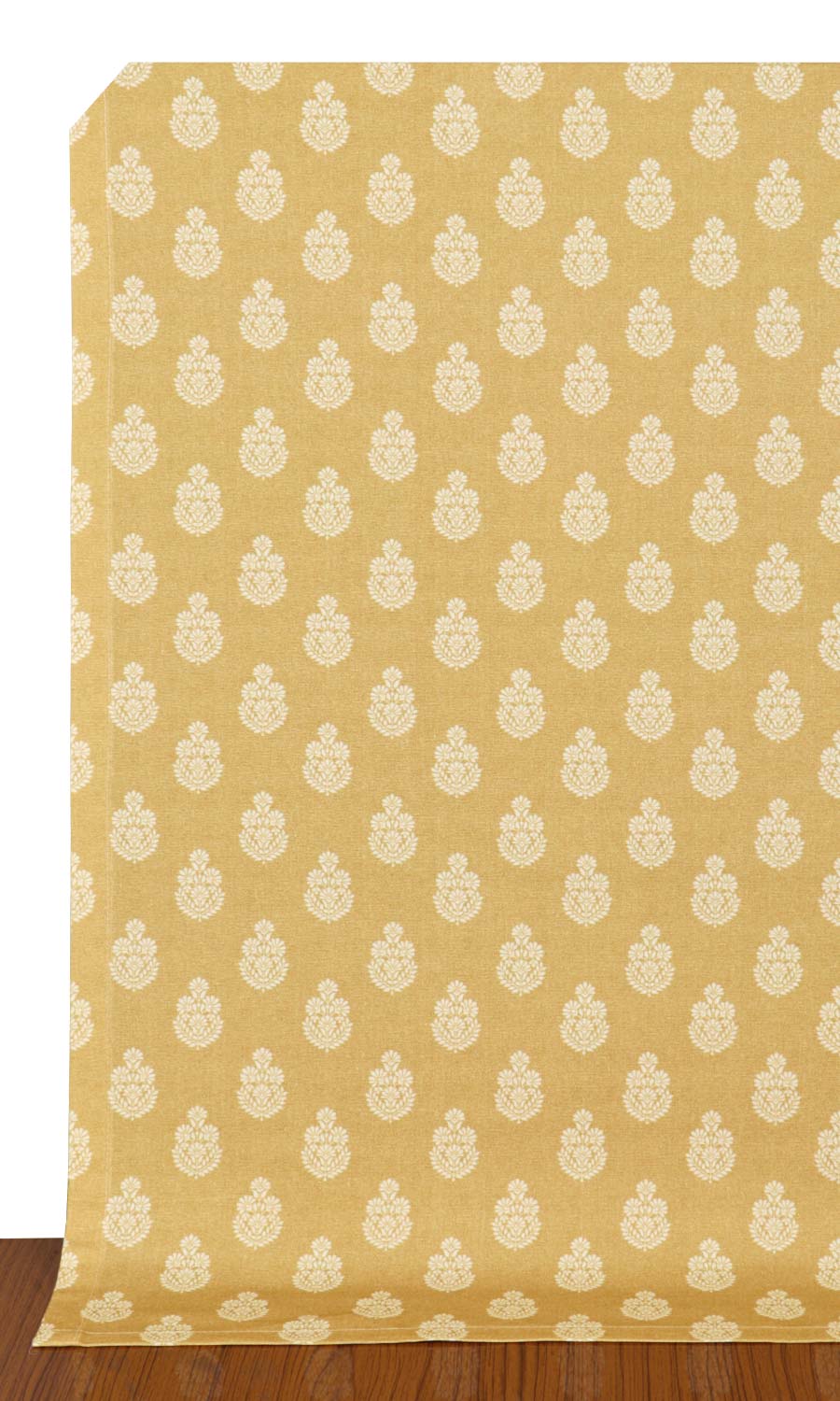 Floral Cotton Window Treatments Fabric Sample (Yellow)