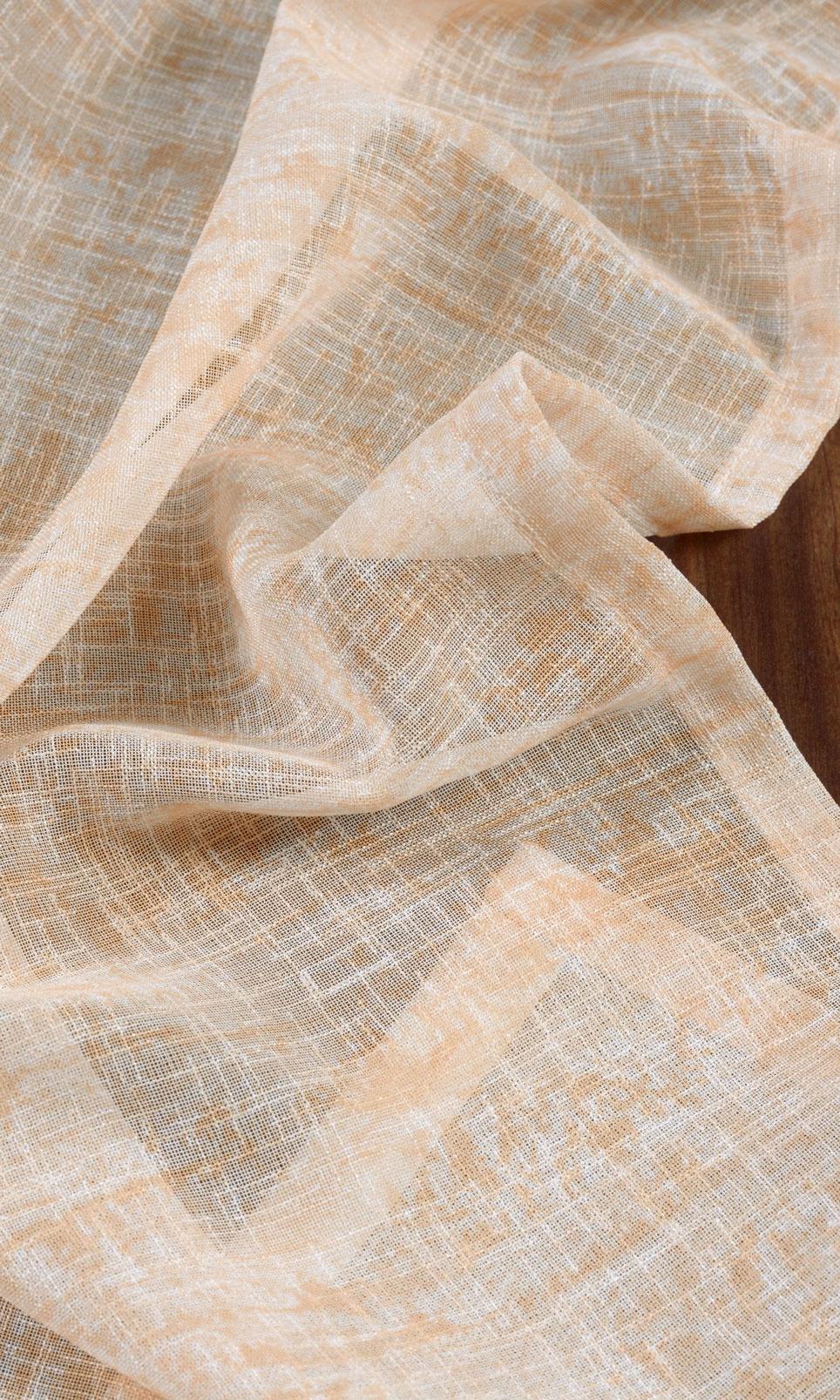 Textured Sheer Curtains for Living, Bedroom, Kitchen, Bathroom (Peachy Orange)