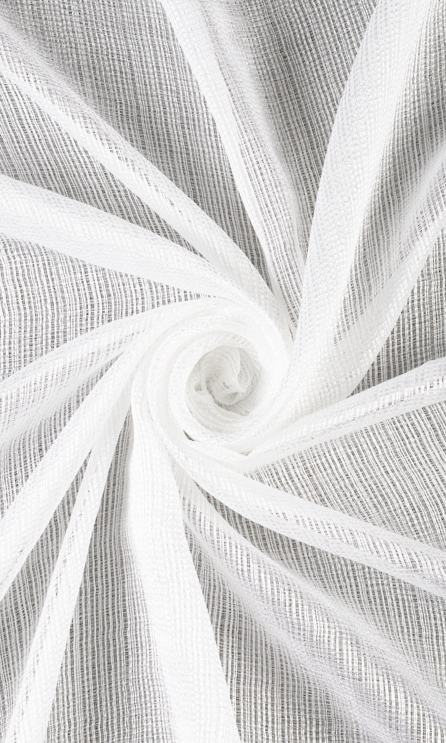 Textured Striped Sheer Fabric Material By the Yard (White)