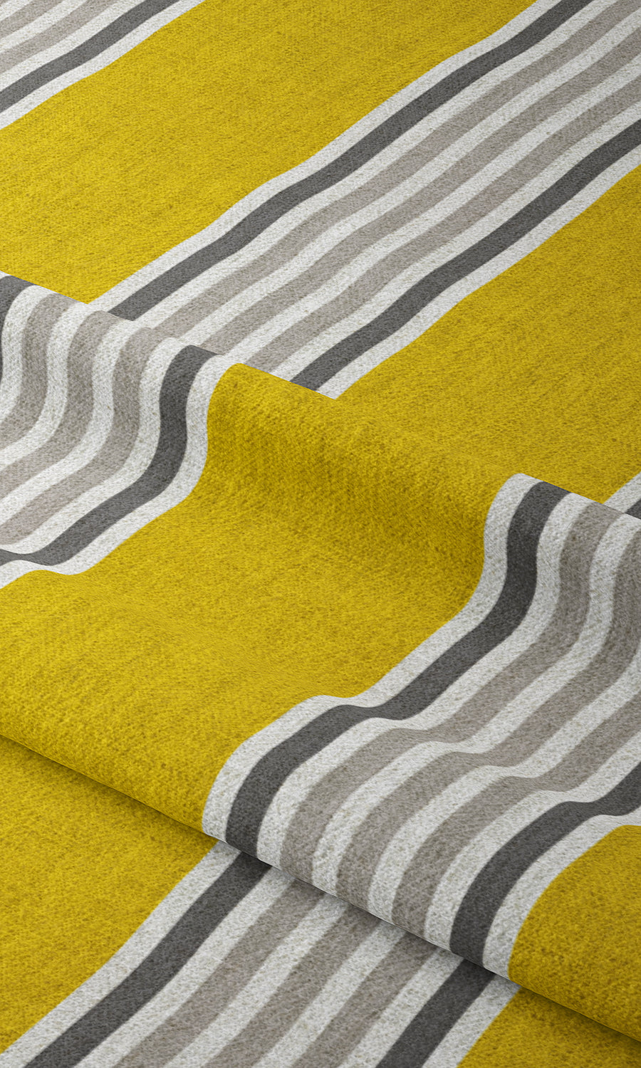 Striped Print Home Textile Fabric Material By the Metre (Sunflower Yellow)