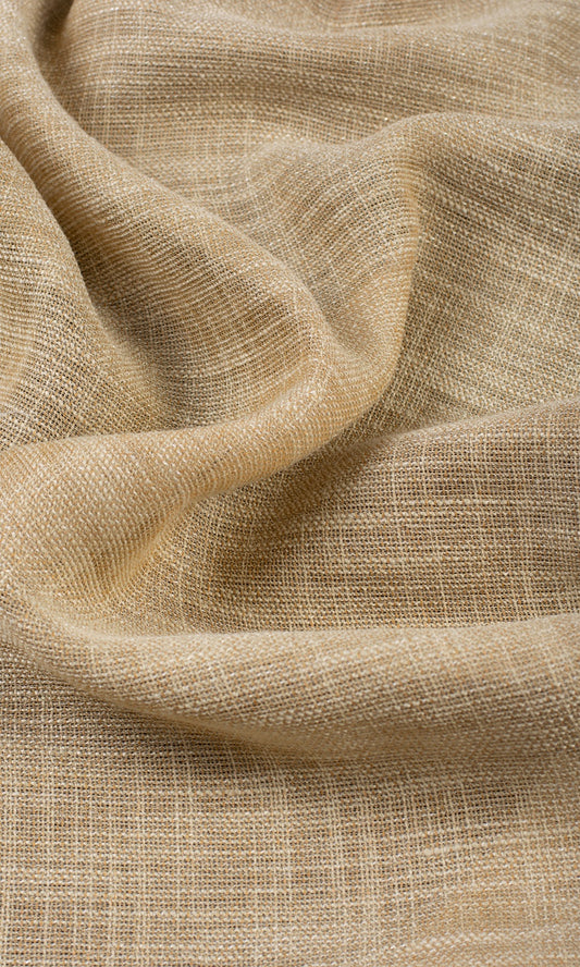 Textured Sheer Home Décor Fabric By the Yard (Mustard Beige)