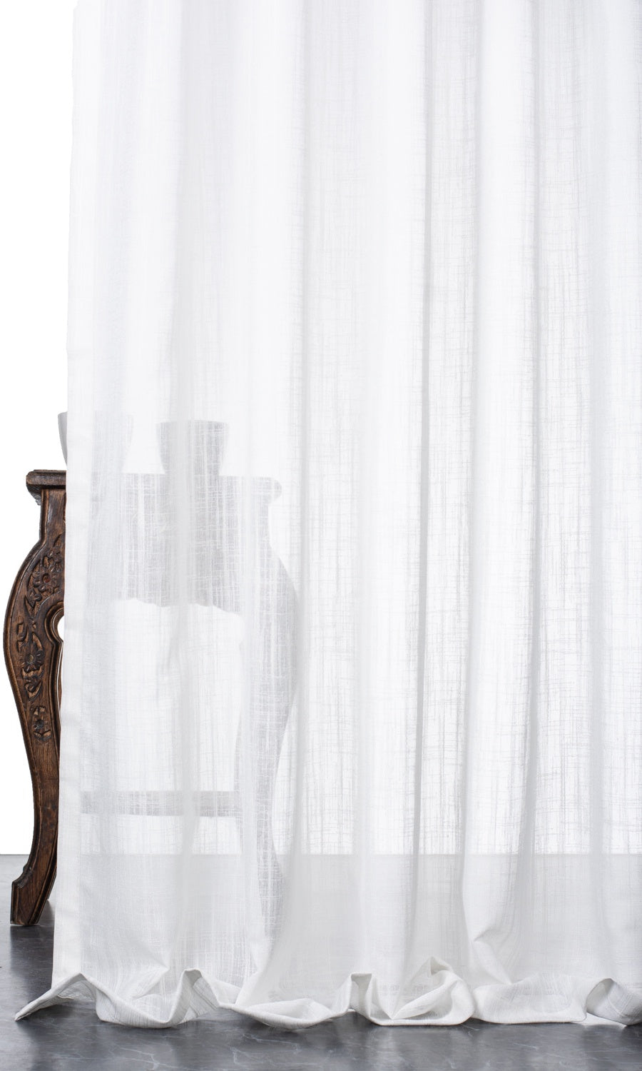 Plain Sheer Window Treatments Fabric By the Yard (White)