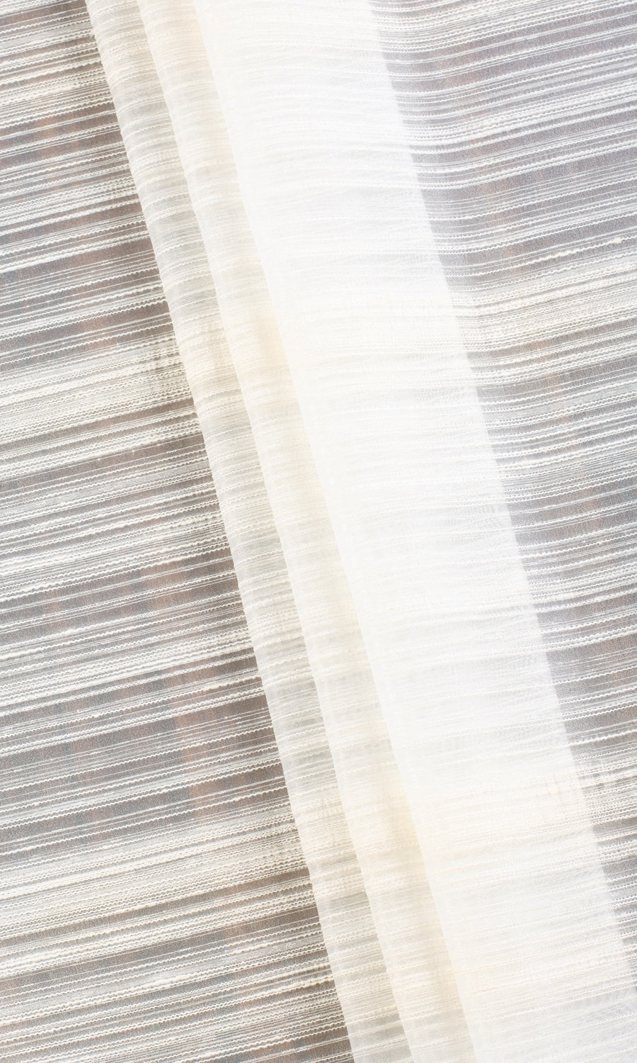 Striped Sheer Fabric Material By the Yard (Ivory/ Cream)