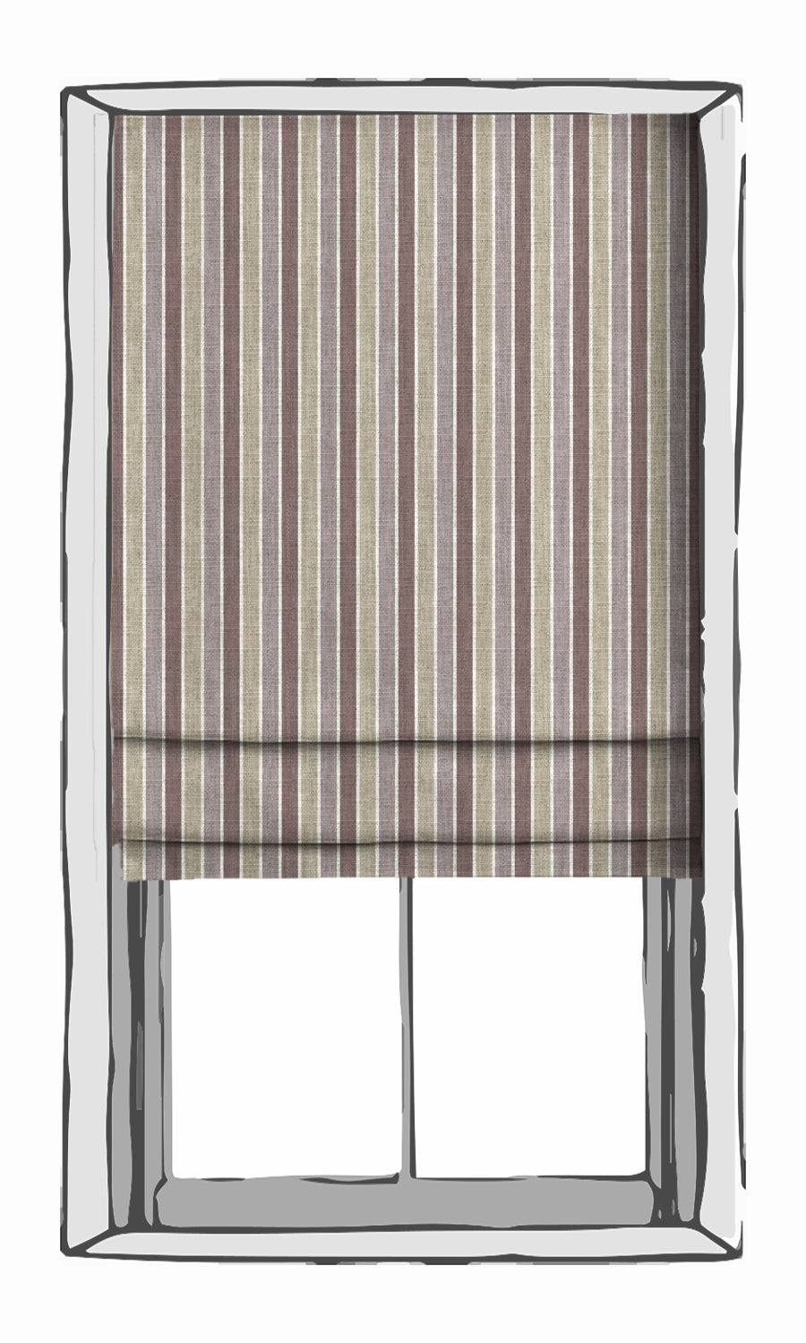 Striped Print Window Treatments Fabric Sample (Lavender/ Beige)