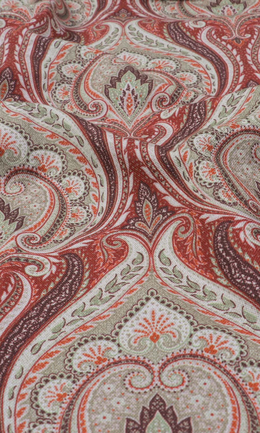 Floral Damask Home Textile Fabric Material By the Yard (Red/ Brown)