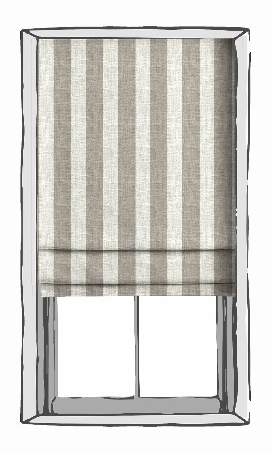 Striped Window Treatments Fabric By the Metre (Grey)