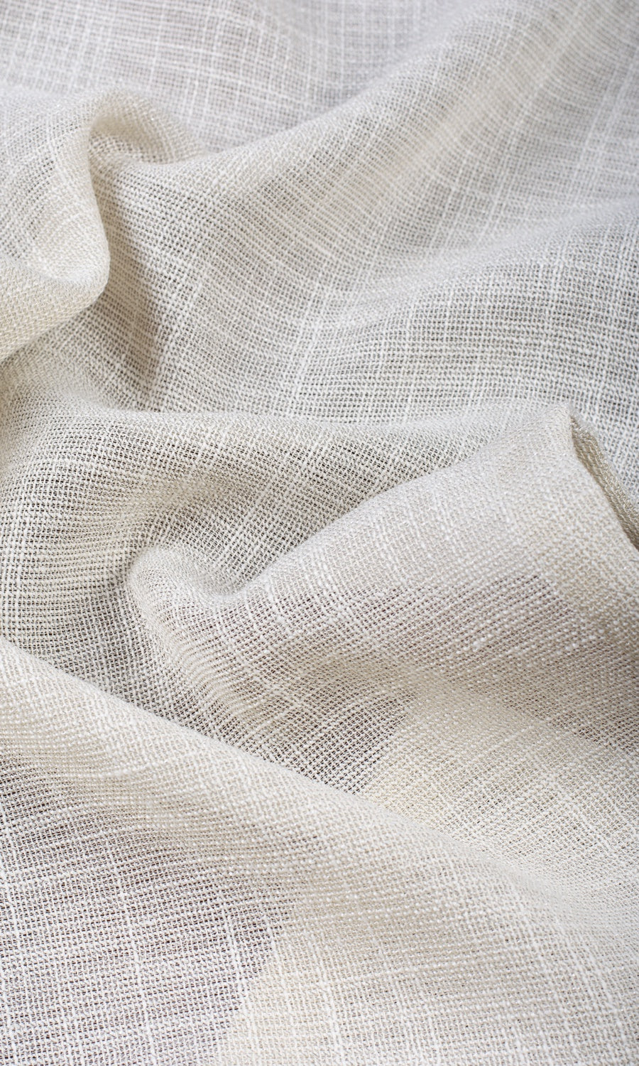 Textured Sheer Fabric By the Yard for Curtains & Drapes (Parchment White/ Greige)
