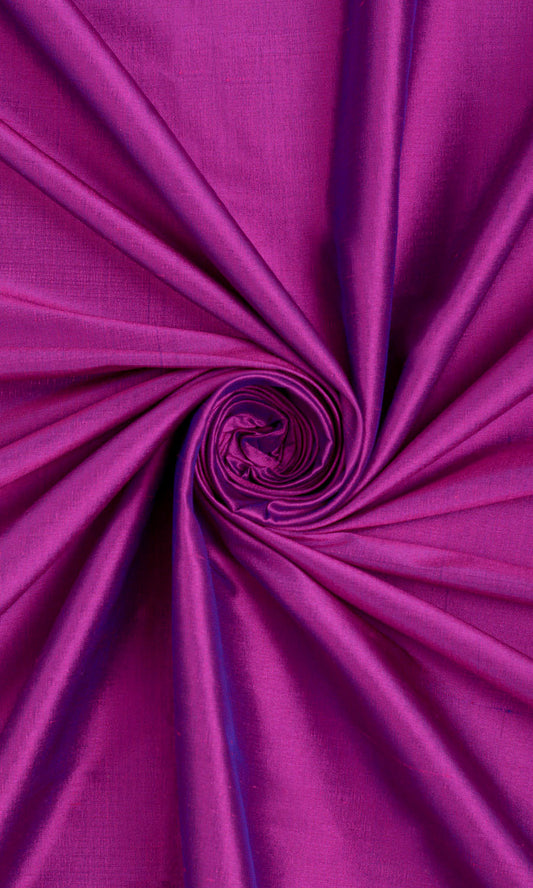 Shantung Silk Home Décor Fabric Sample (Fuchsia Pink/ Purple)