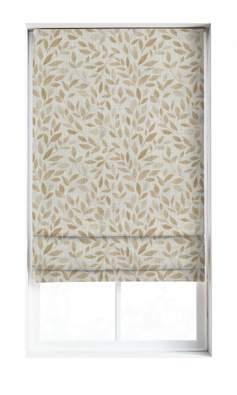 Botanical Print Window Treatments Fabric By the Metre (White/ Brown)