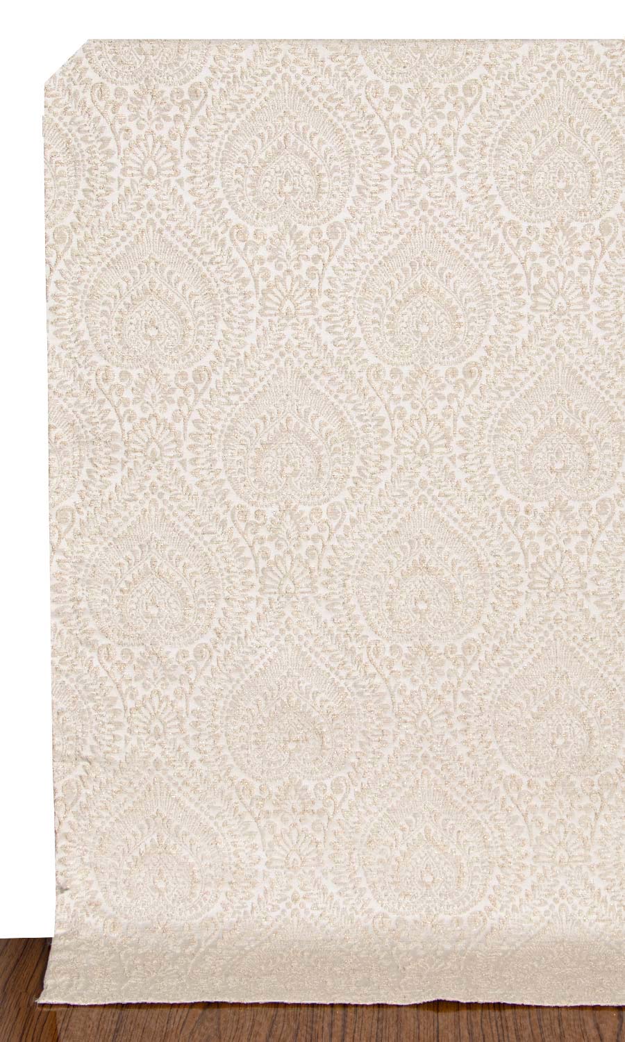 Textured Floral Window Treatments Fabric By the Yard (Cream/ Beige)