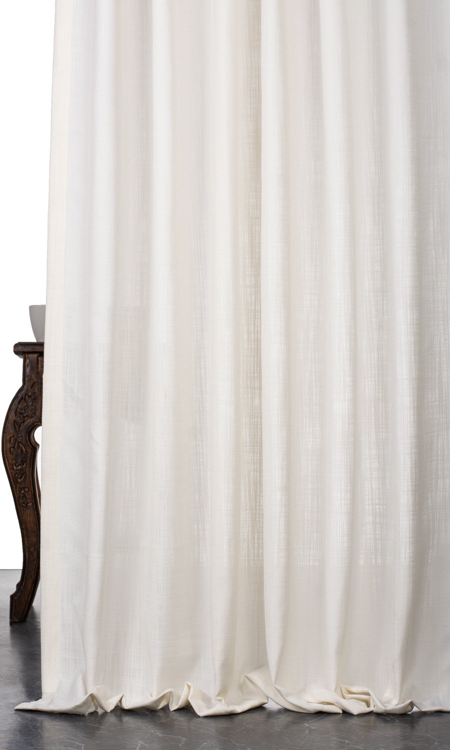 Linen-Texture Semi-Sheer Home Textile Fabric Material By the Yard (Off-White)