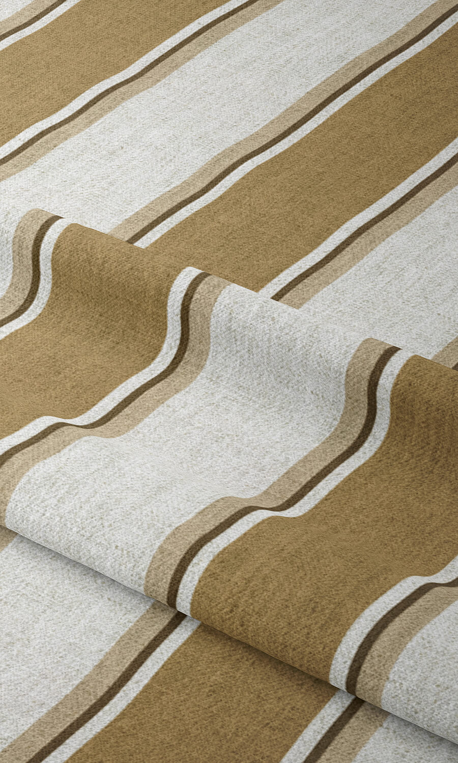 Striped Free Fabric Material Sample (Ochre Yellow/ White/ Brown)